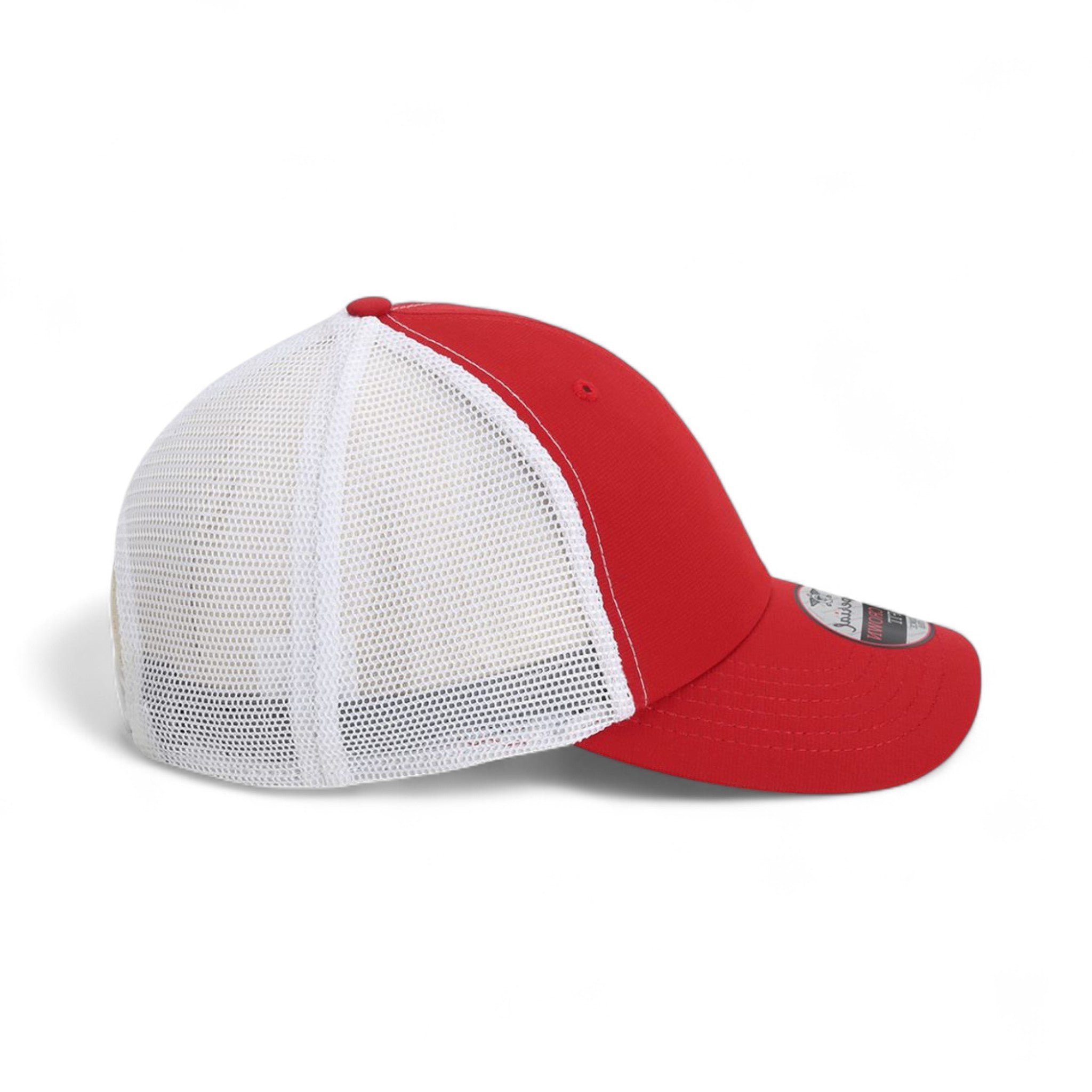 Right side view of Imperial X210SM custom hat in cardinal and white