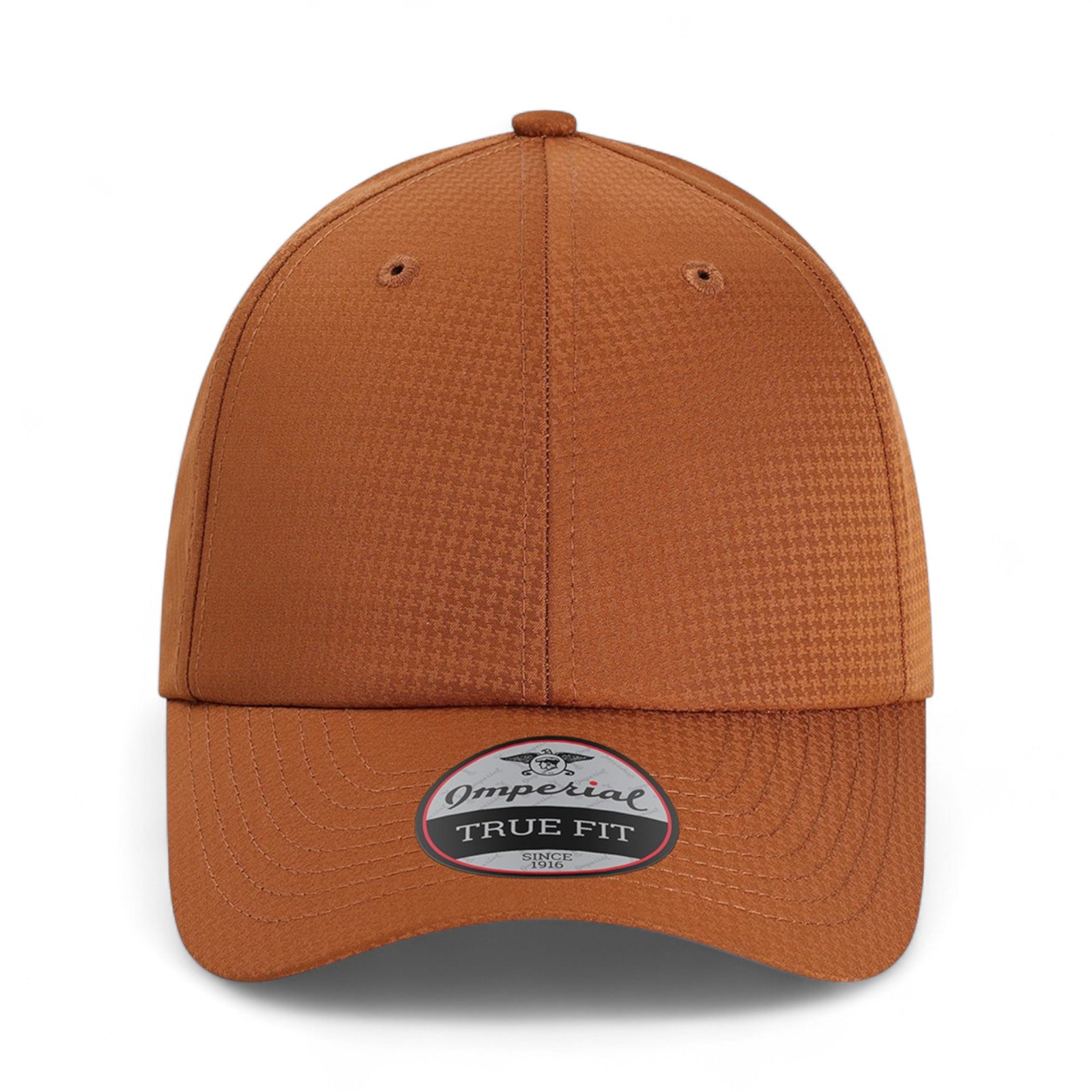 Front view of Imperial X210X custom hat in buckthorn brown