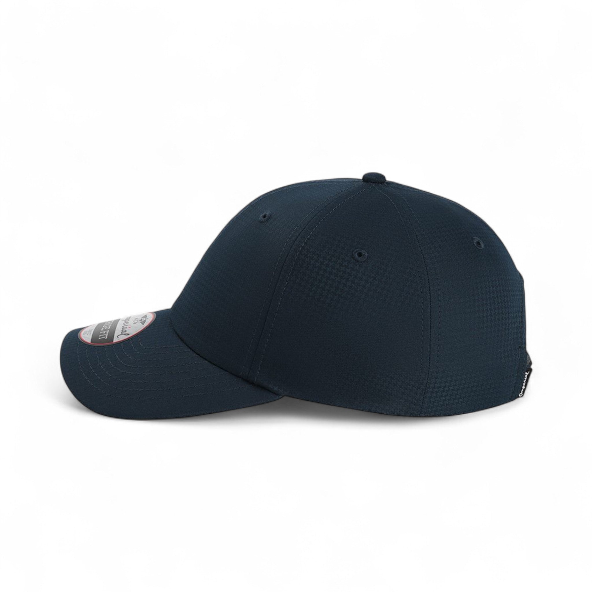 Left side view of Imperial X210X custom hat in true navy