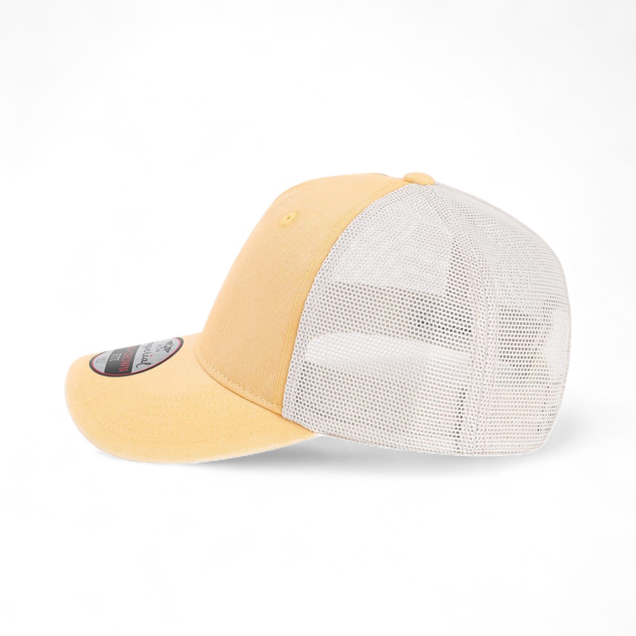Left side view of Imperial X240M custom hat in apricot and stone
