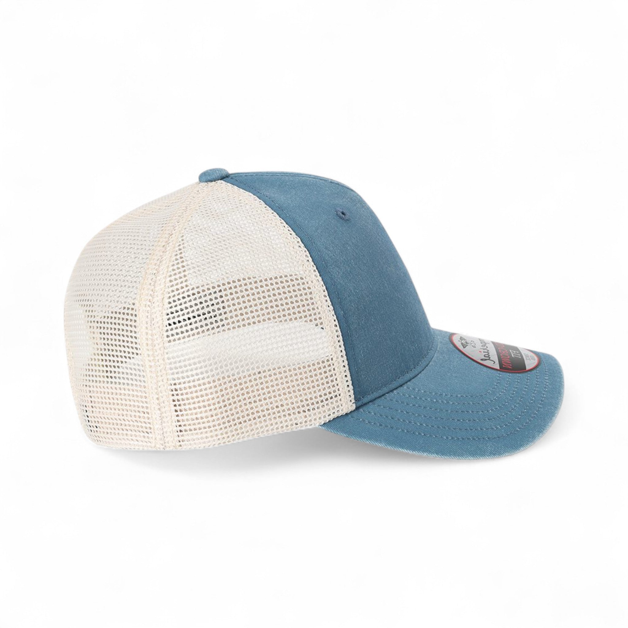 Right side view of Imperial X240M custom hat in breaker blue and stone