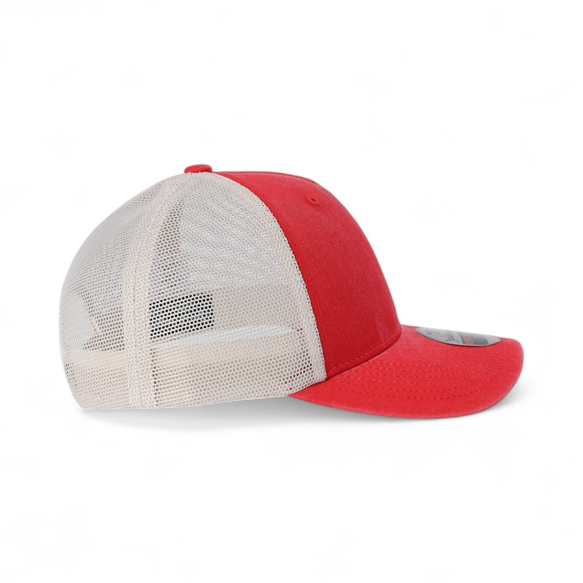 Right side view of Imperial X240M custom hat in nantucket red and stone