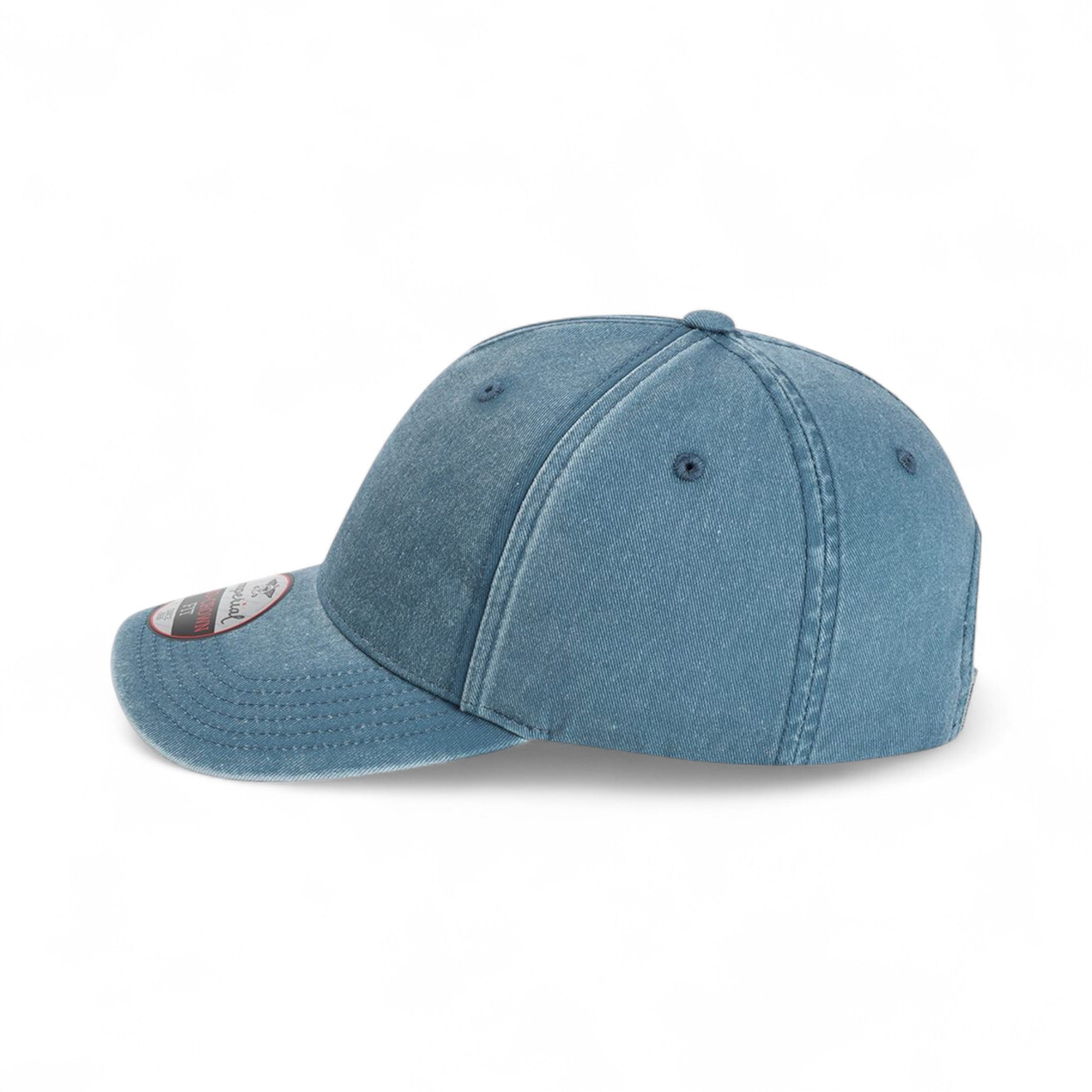 Left side view of Imperial X240 custom hat in breaker blue