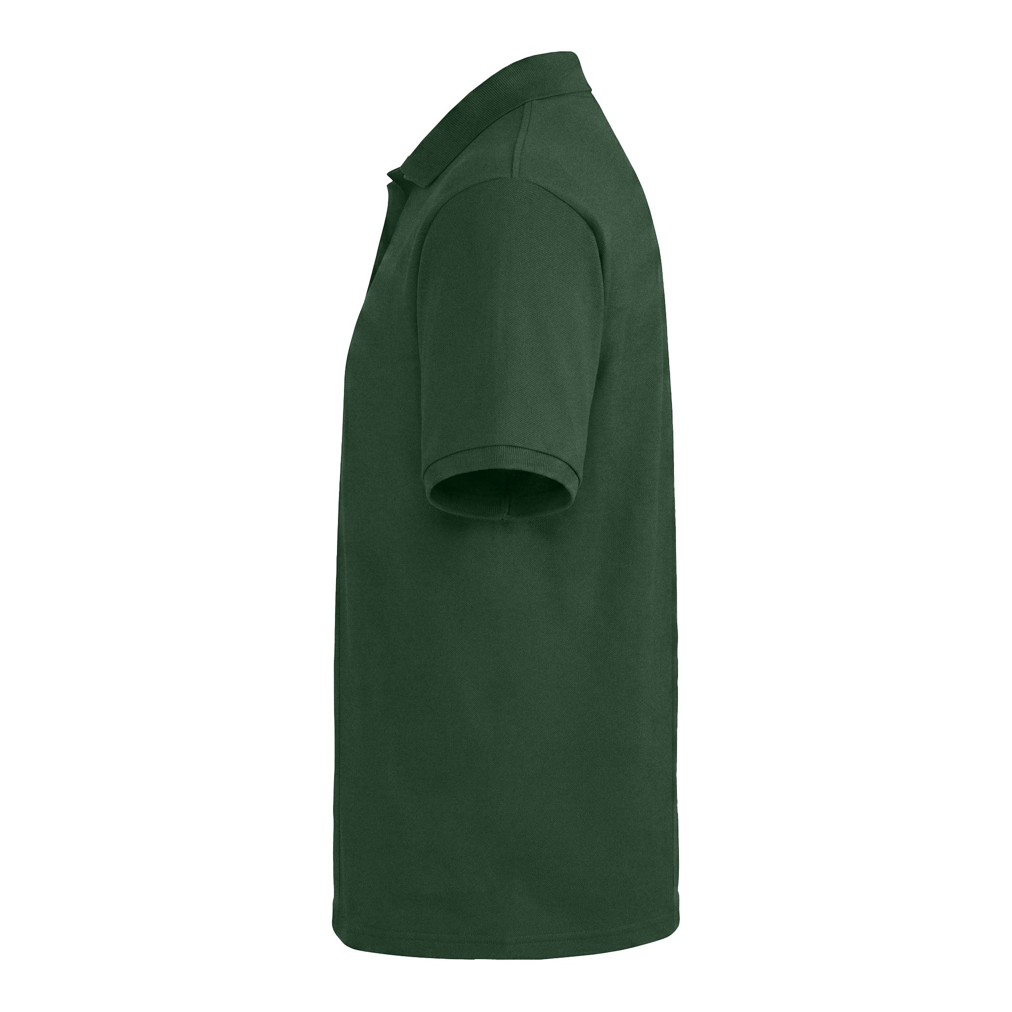 Jerzees 437R custom polo in forest, left side view
