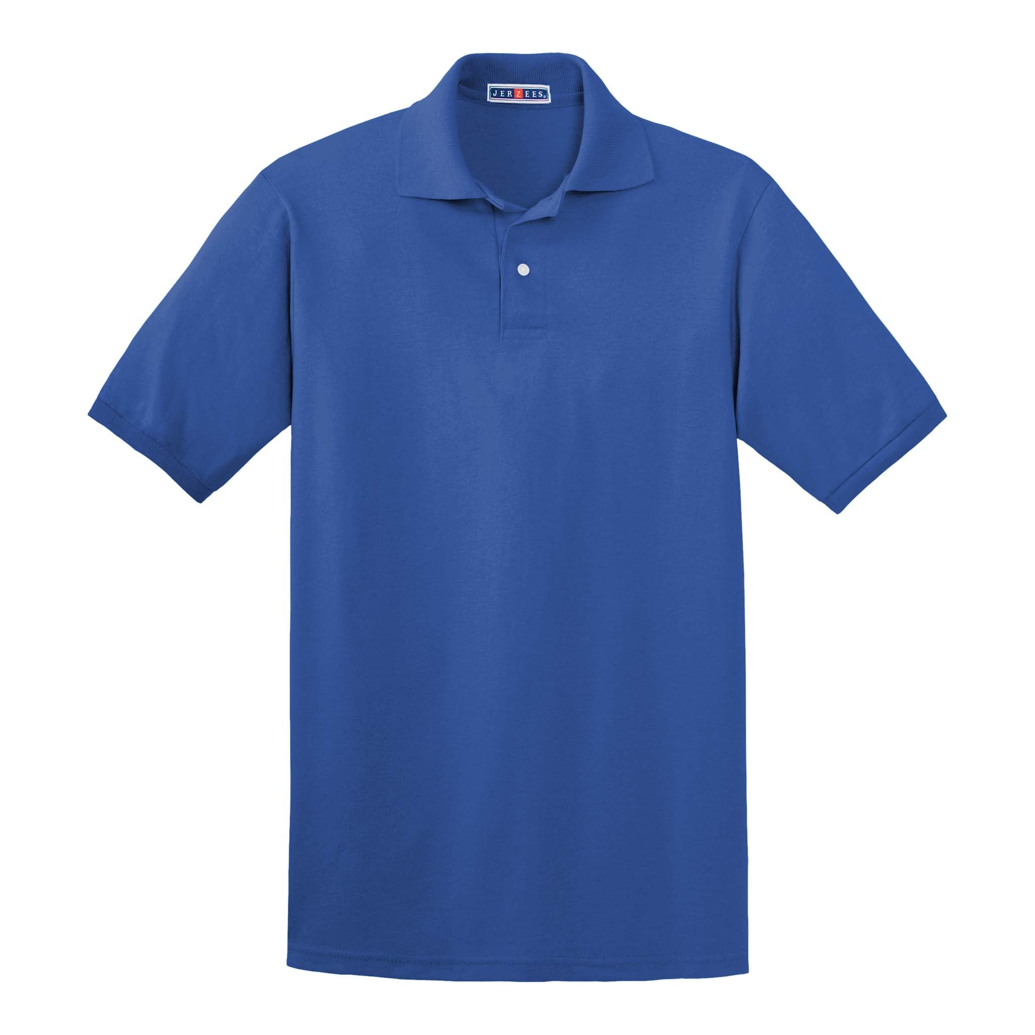 Jerzees 437R custom polo in royal, front view