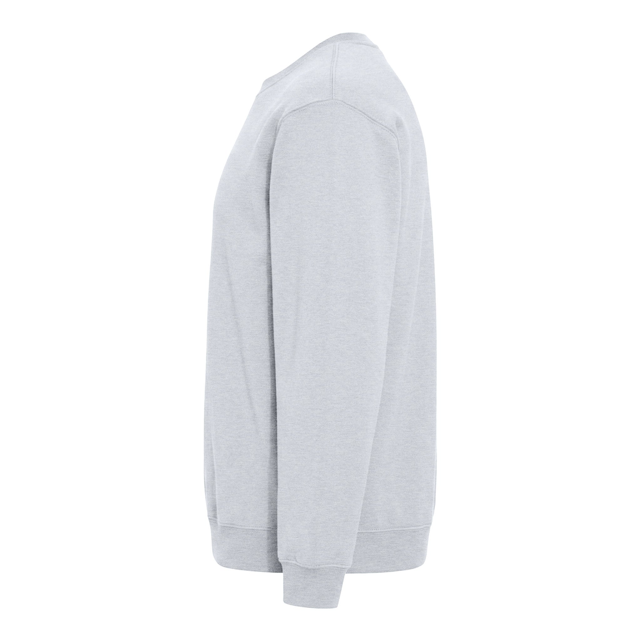 Jerzees 562MR custom crewneck in ash, left side view
