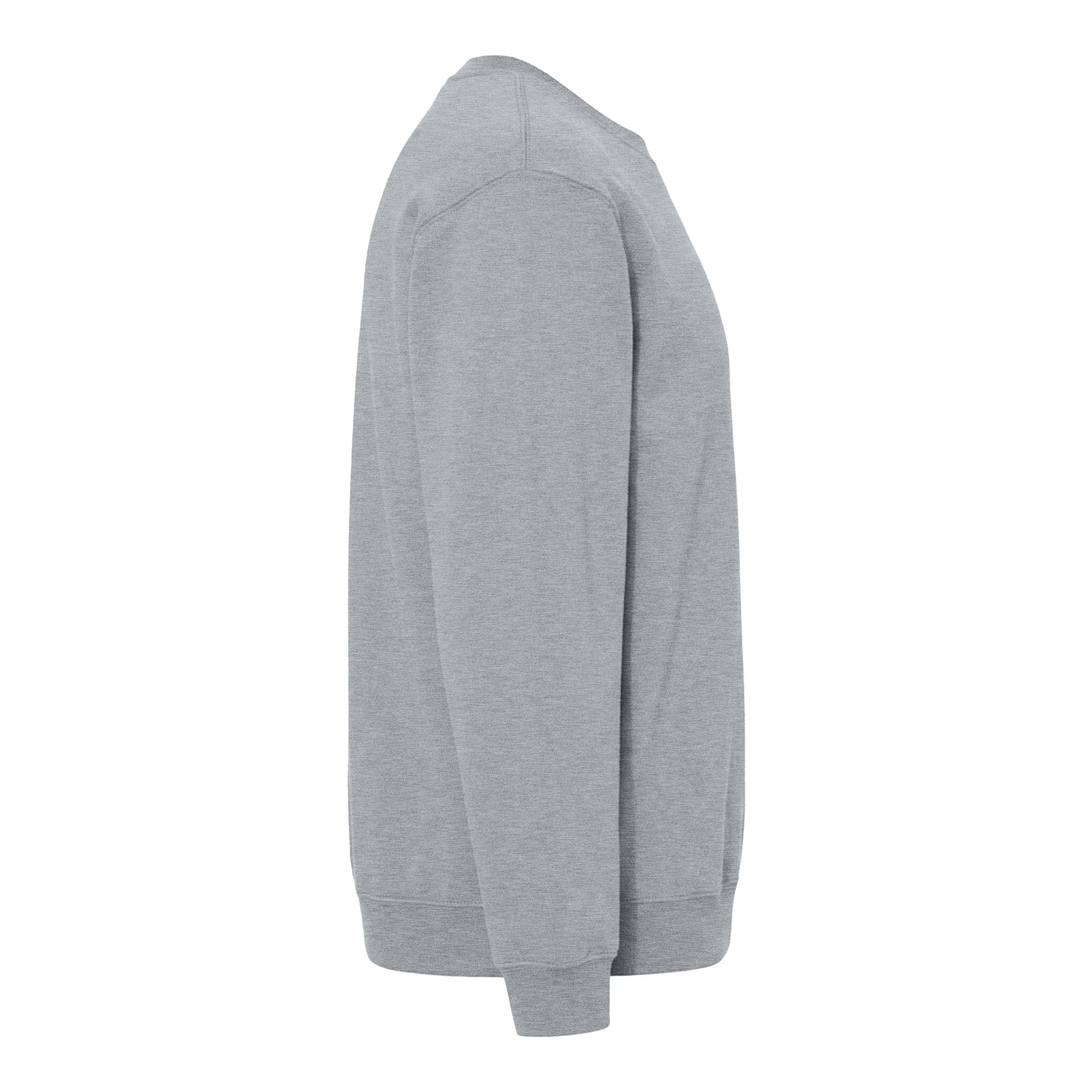 Jerzees 562MR custom crewneck in athletic heather, right side view