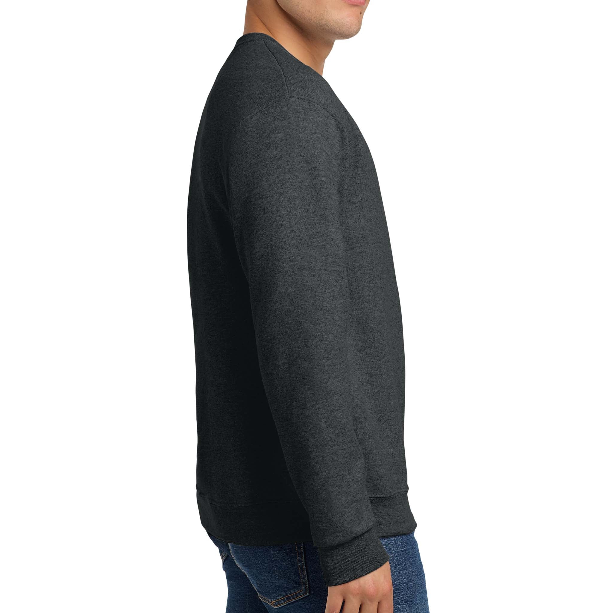 Jerzees 562MR custom crewneck in black heather, right side view