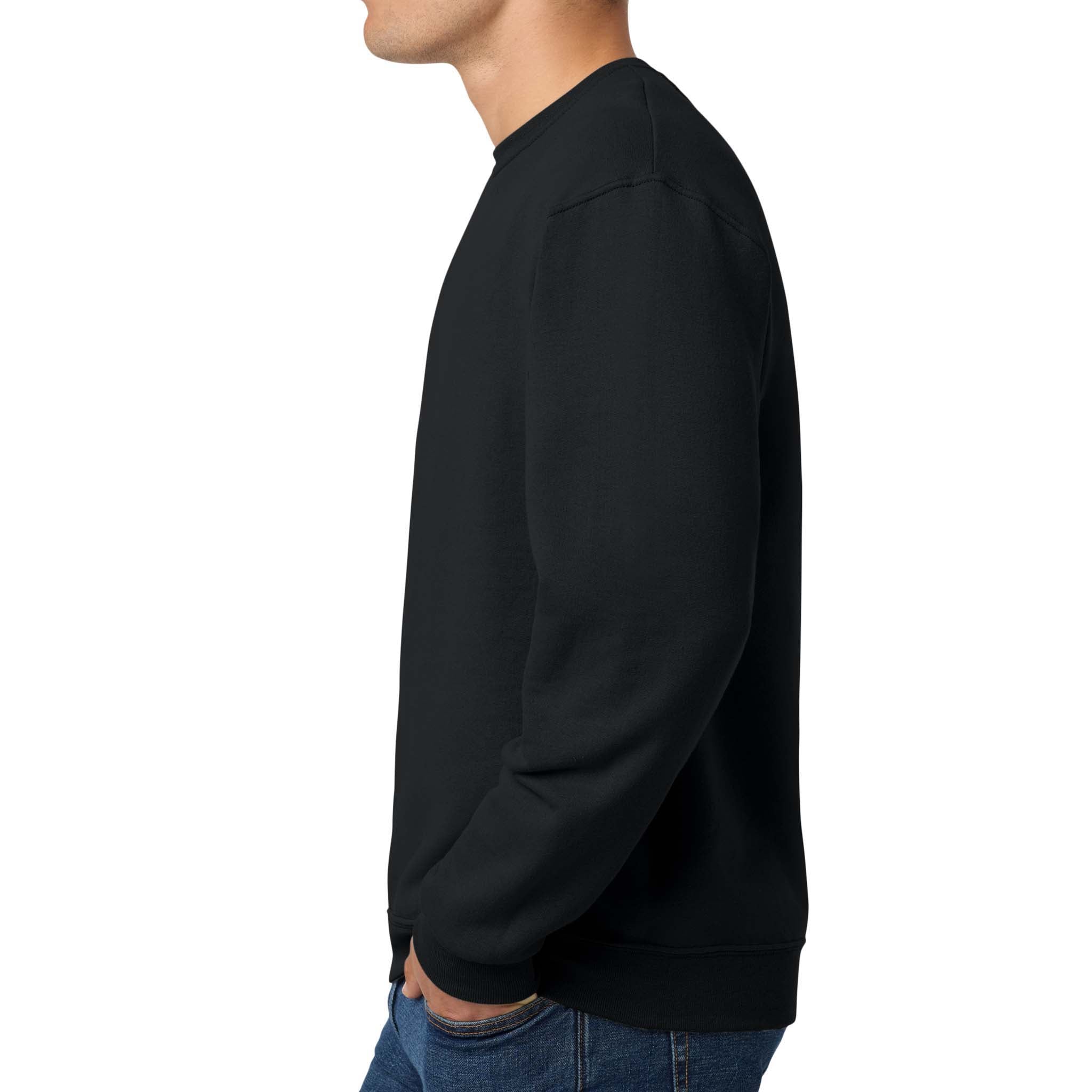 Jerzees 562MR custom crewneck in black, left side view