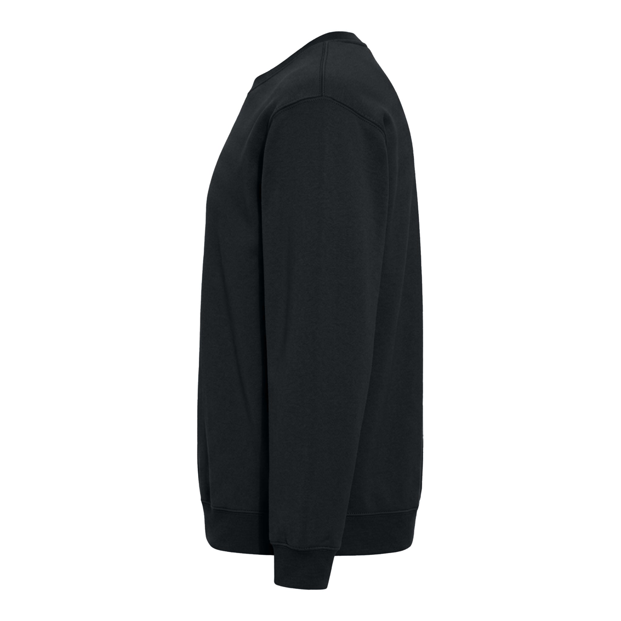 Jerzees 562MR custom crewneck in black, left side view
