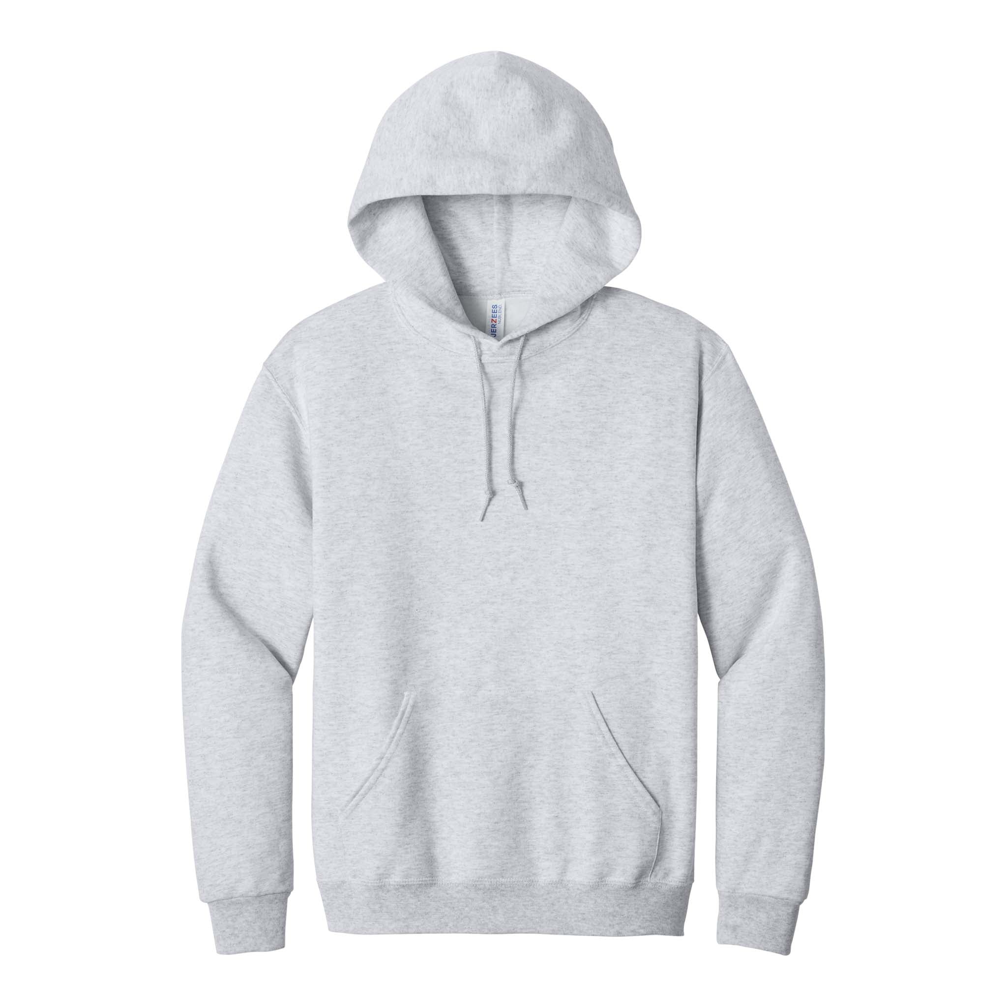 Jerzees 996MR custom hoodie in ash, front view