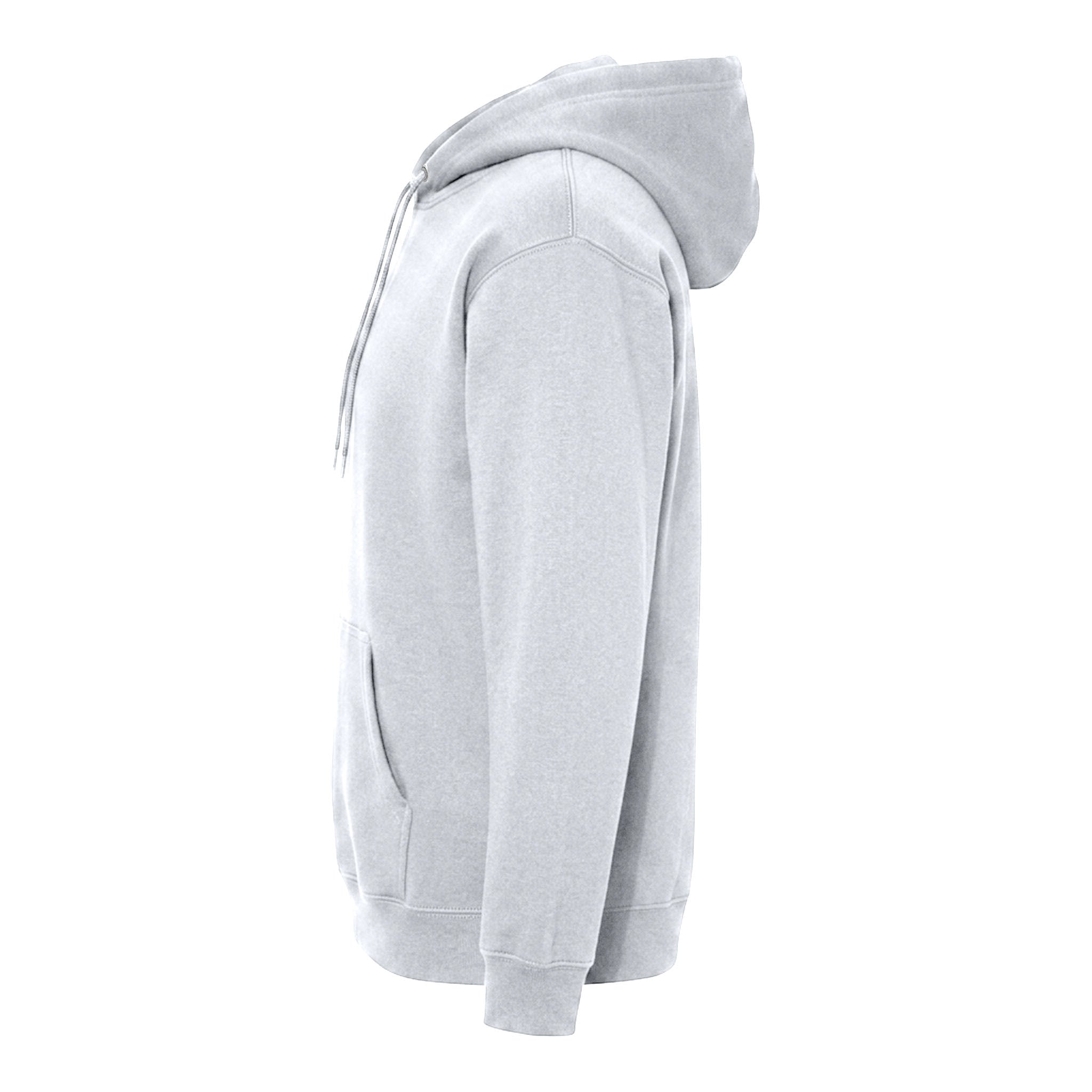 Jerzees 996MR custom hoodie in ash, left side view