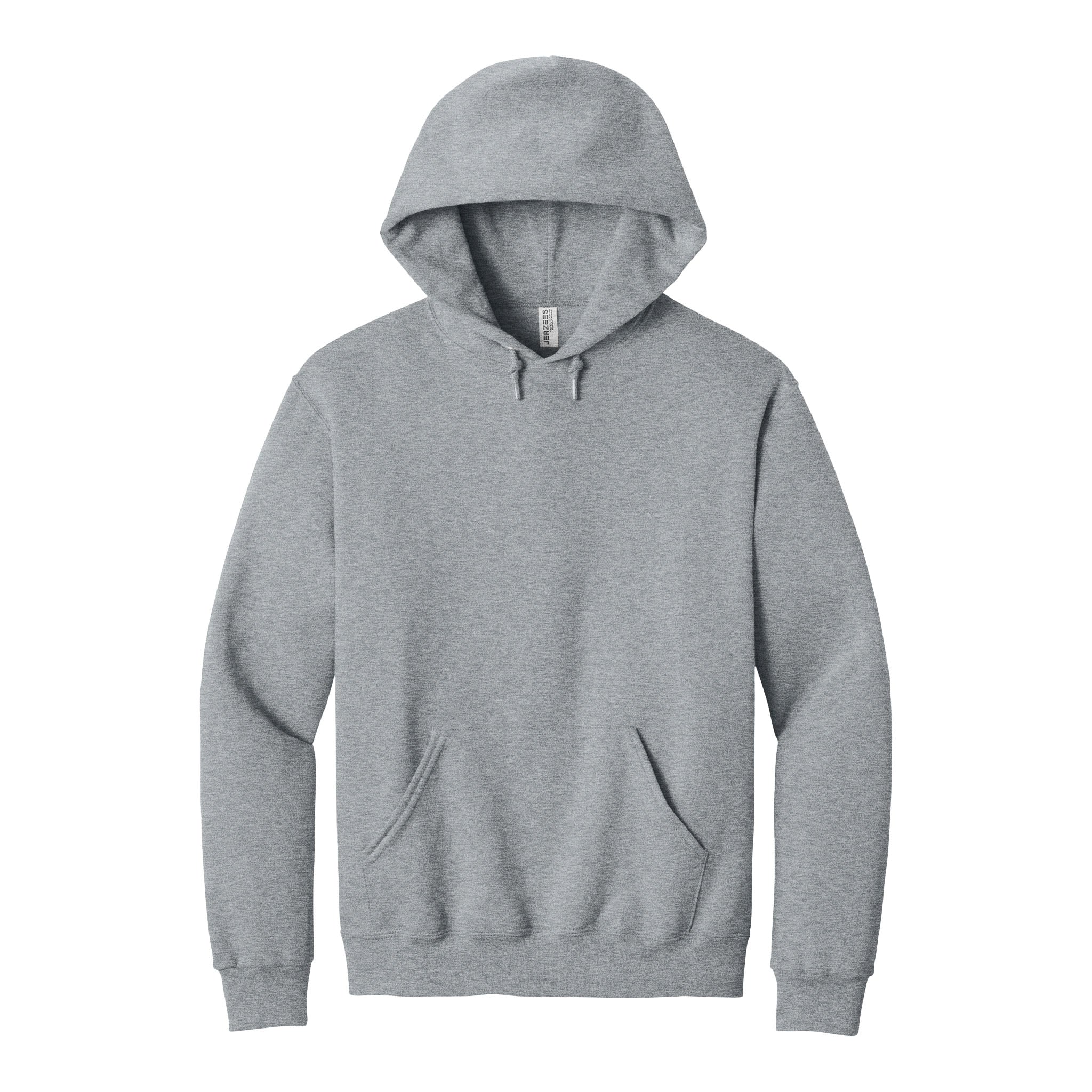 Jerzees 996MR custom hoodie in athletic heather, front view