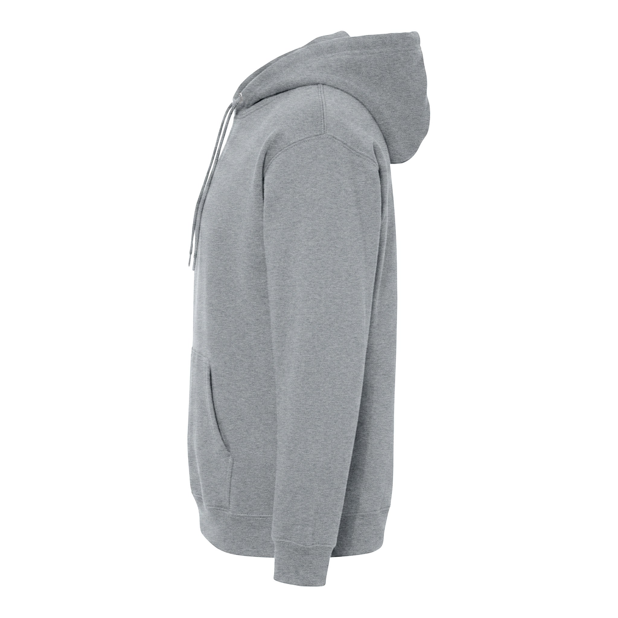 Jerzees 996MR custom hoodie in athletic heather, left side view