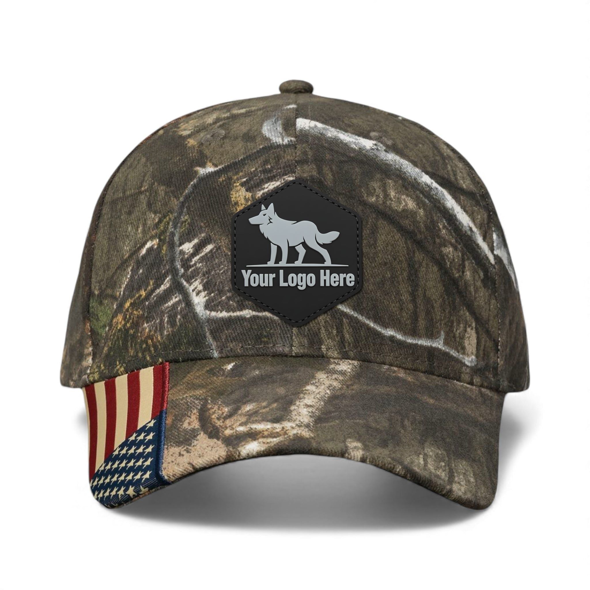 PVC patch preview of Kati LC350 custom hat in country dna and usa flag