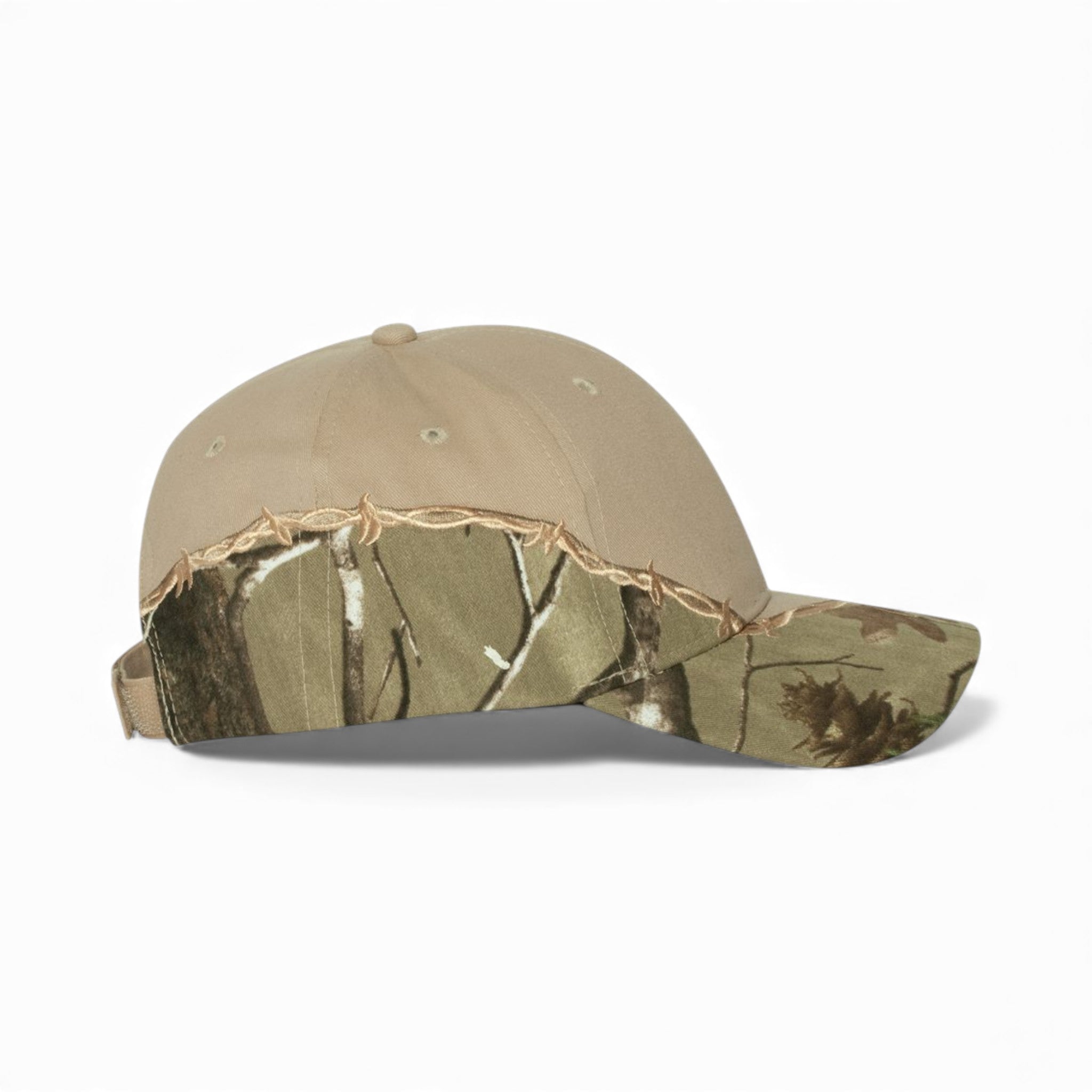 Right side view of Kati LC4BW custom hat in ap and tan