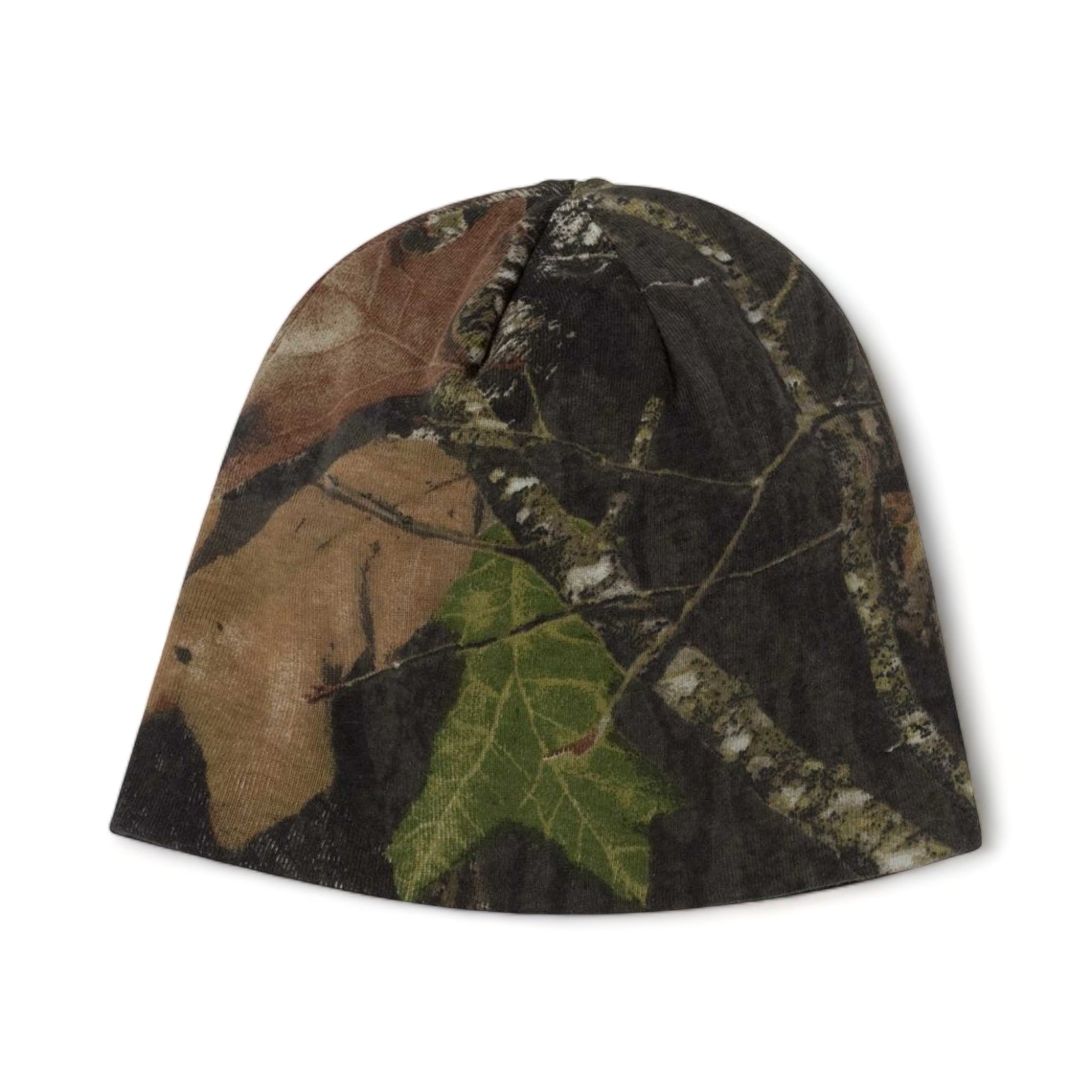 Front view of Kati LCB08 custom hat in mossy oak breakup