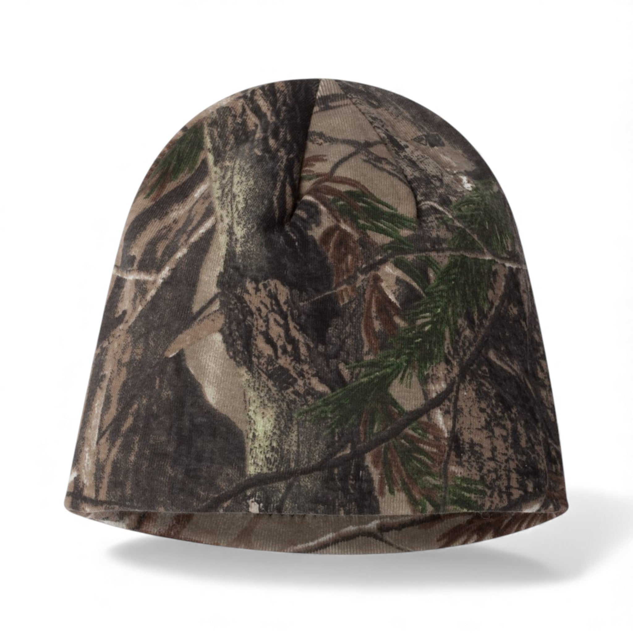 Left side view of Kati LCB08 custom hat in realtree all purpose