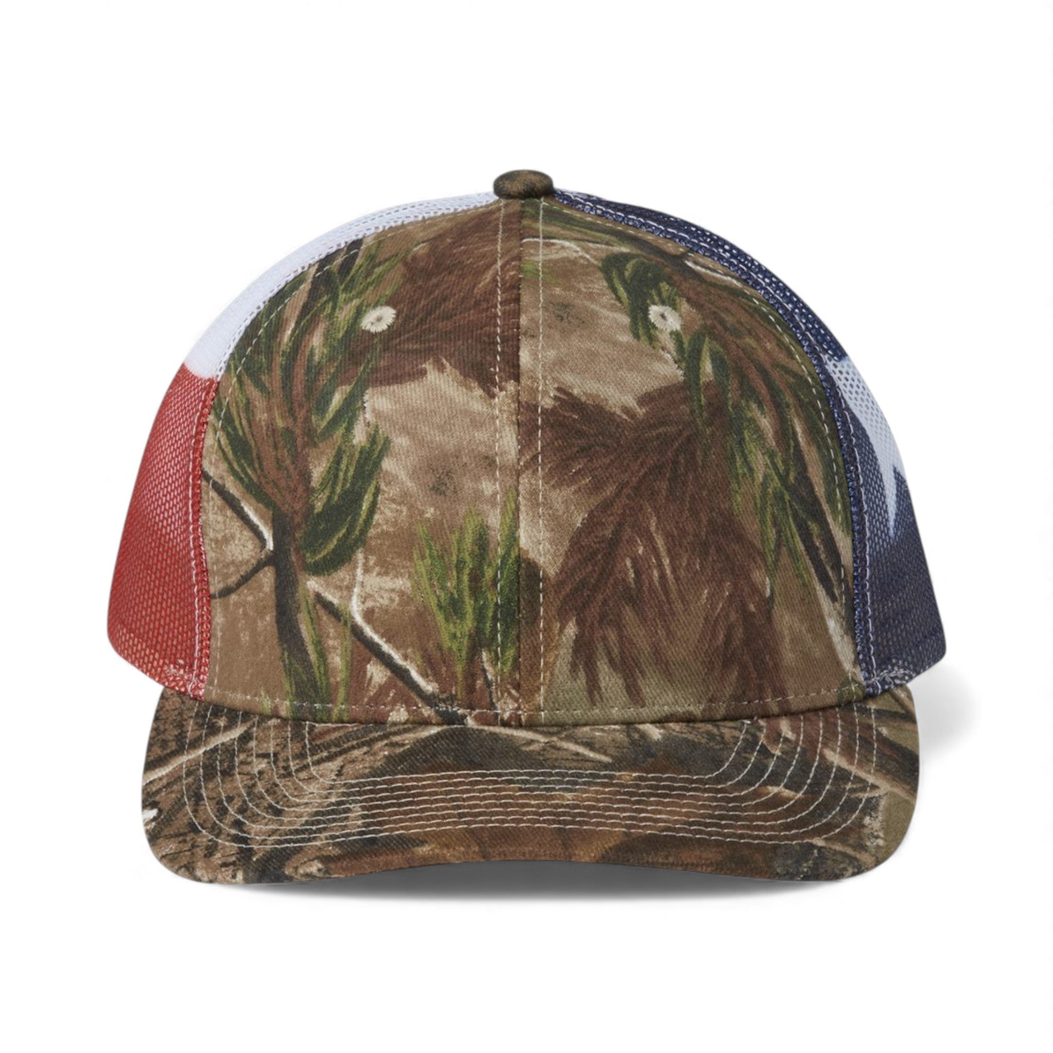 Front view of Kati S700M custom hat in all purpose and texas flag