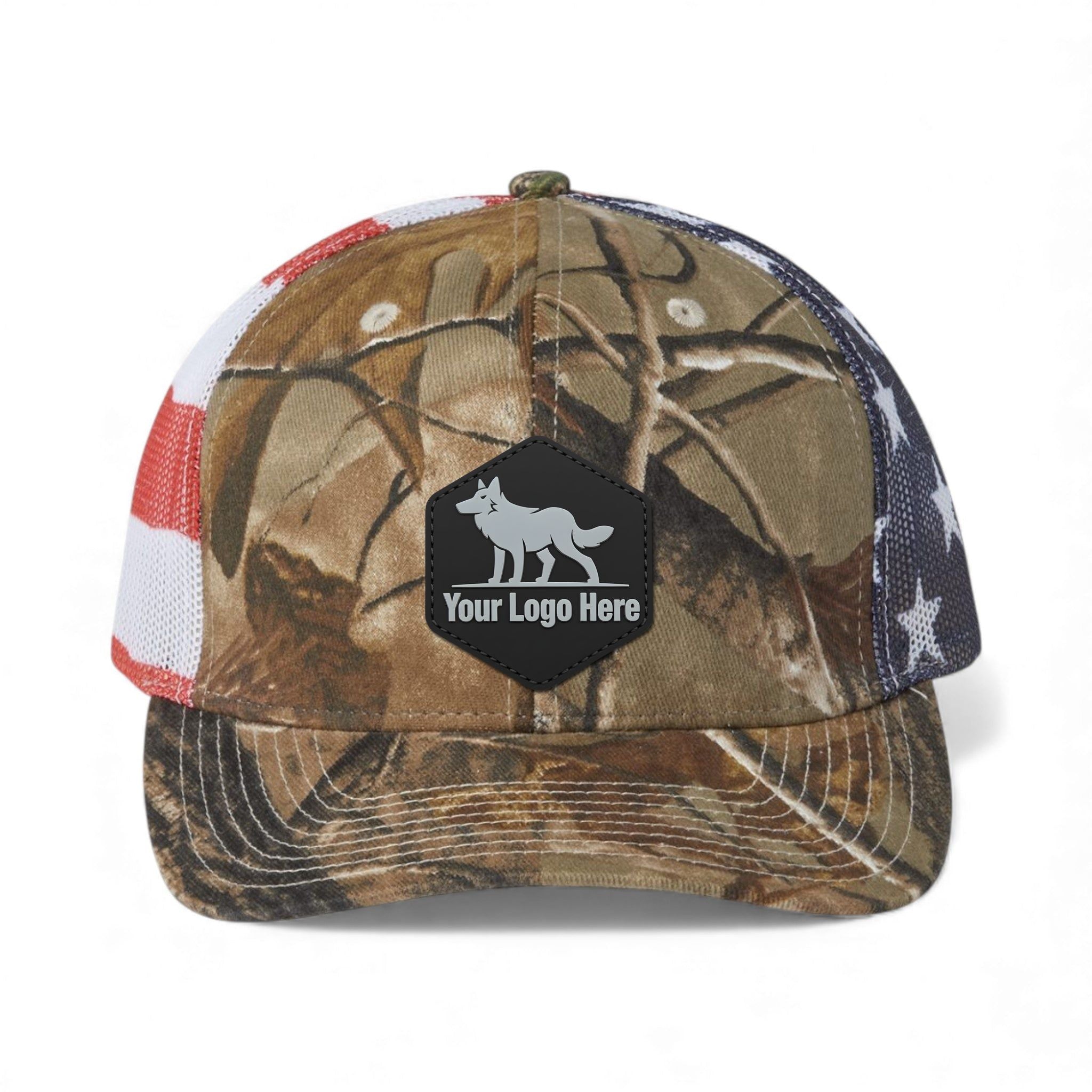 PVC patch preview of Kati S700M custom hat in all purpose and usa flag