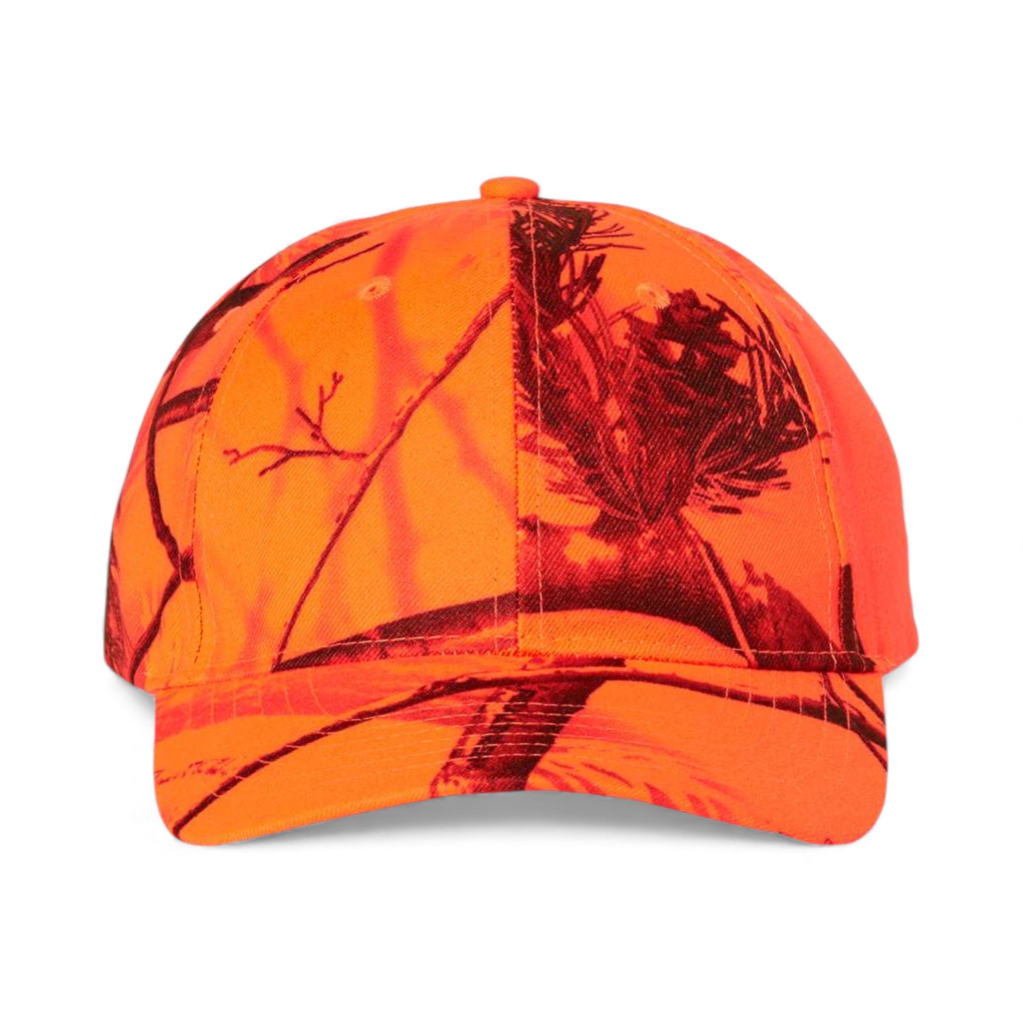 Front view of Kati SN200 custom hat in blaze realtree ap