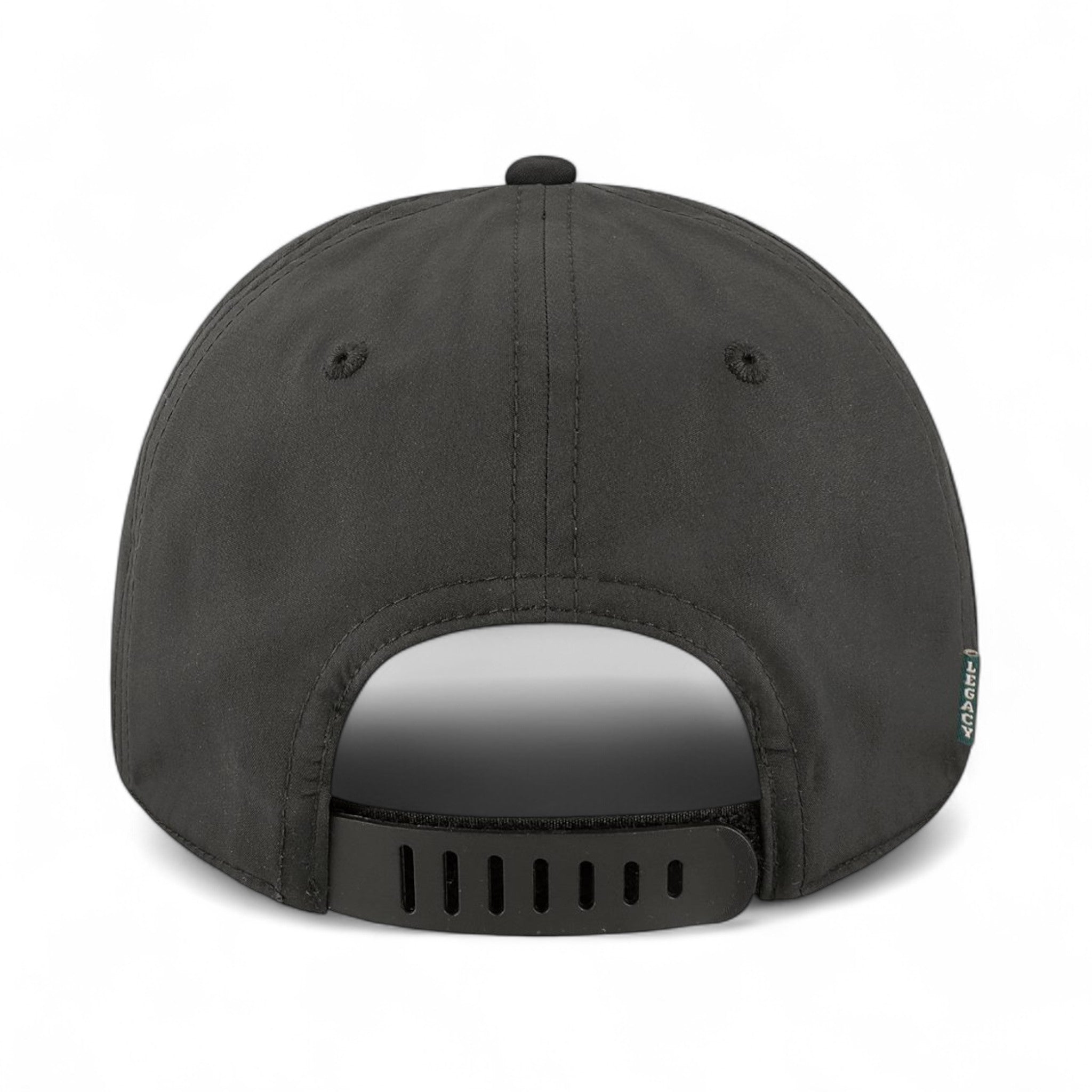 Back view of LEGACY B9A custom hat in black