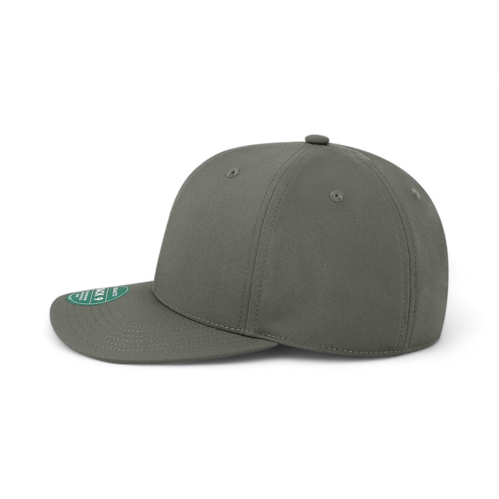 Side view of LEGACY B9A custom hat in dark grey