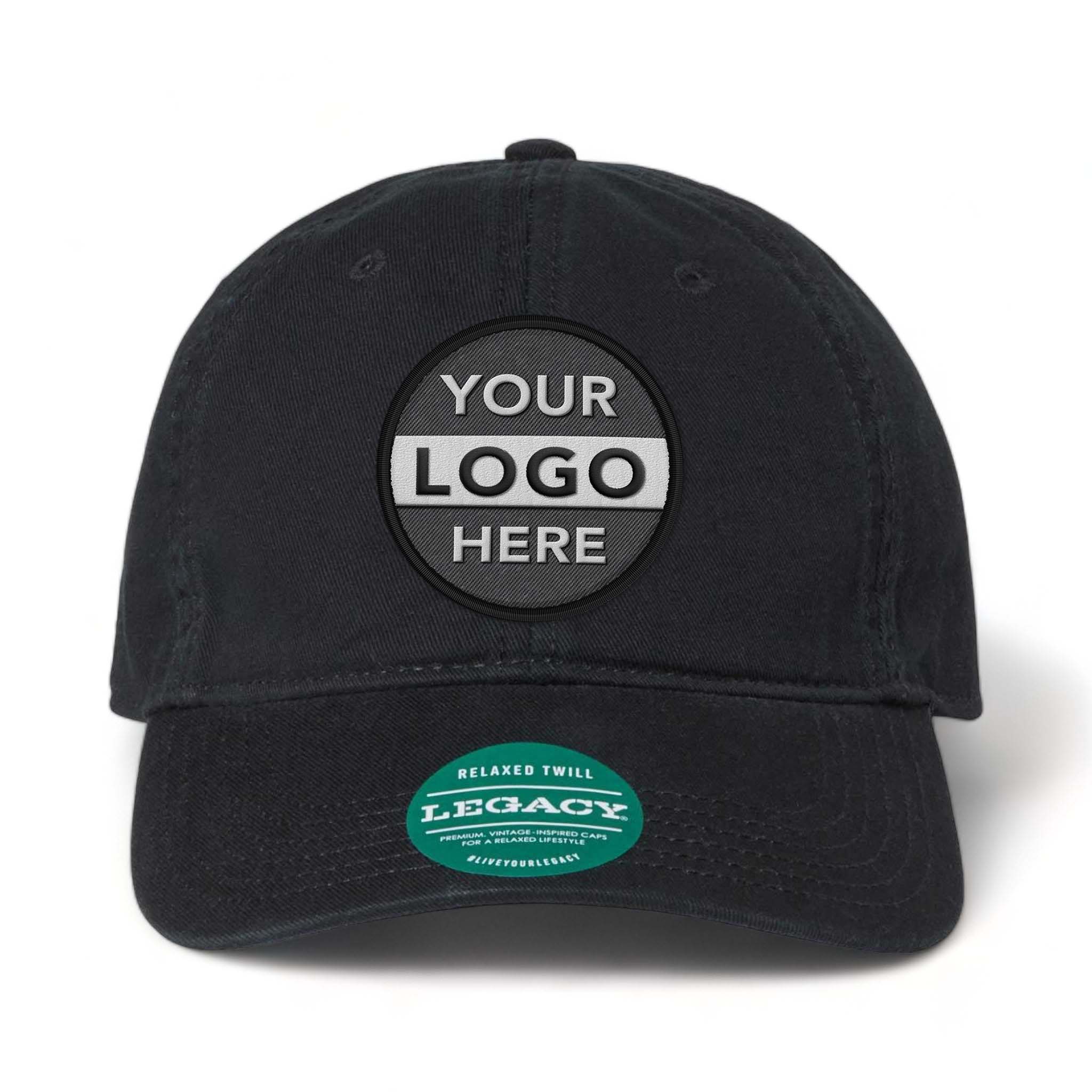 LEGACY EZA custom embroidered patch hat in black