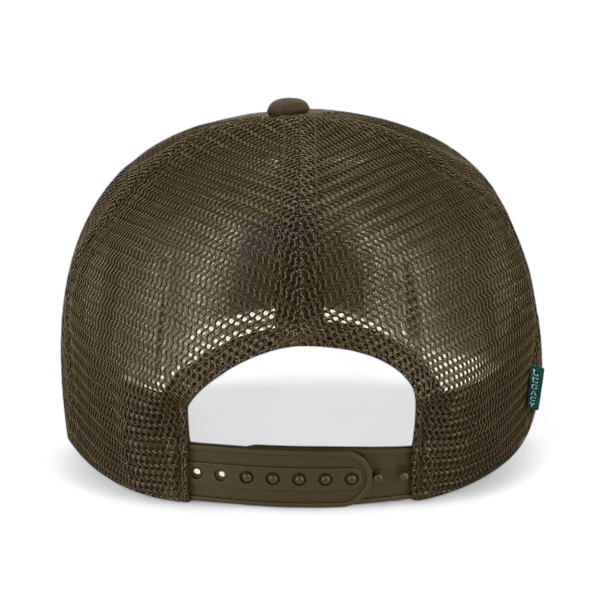 Back view of LEGACY LTA custom hat in brown