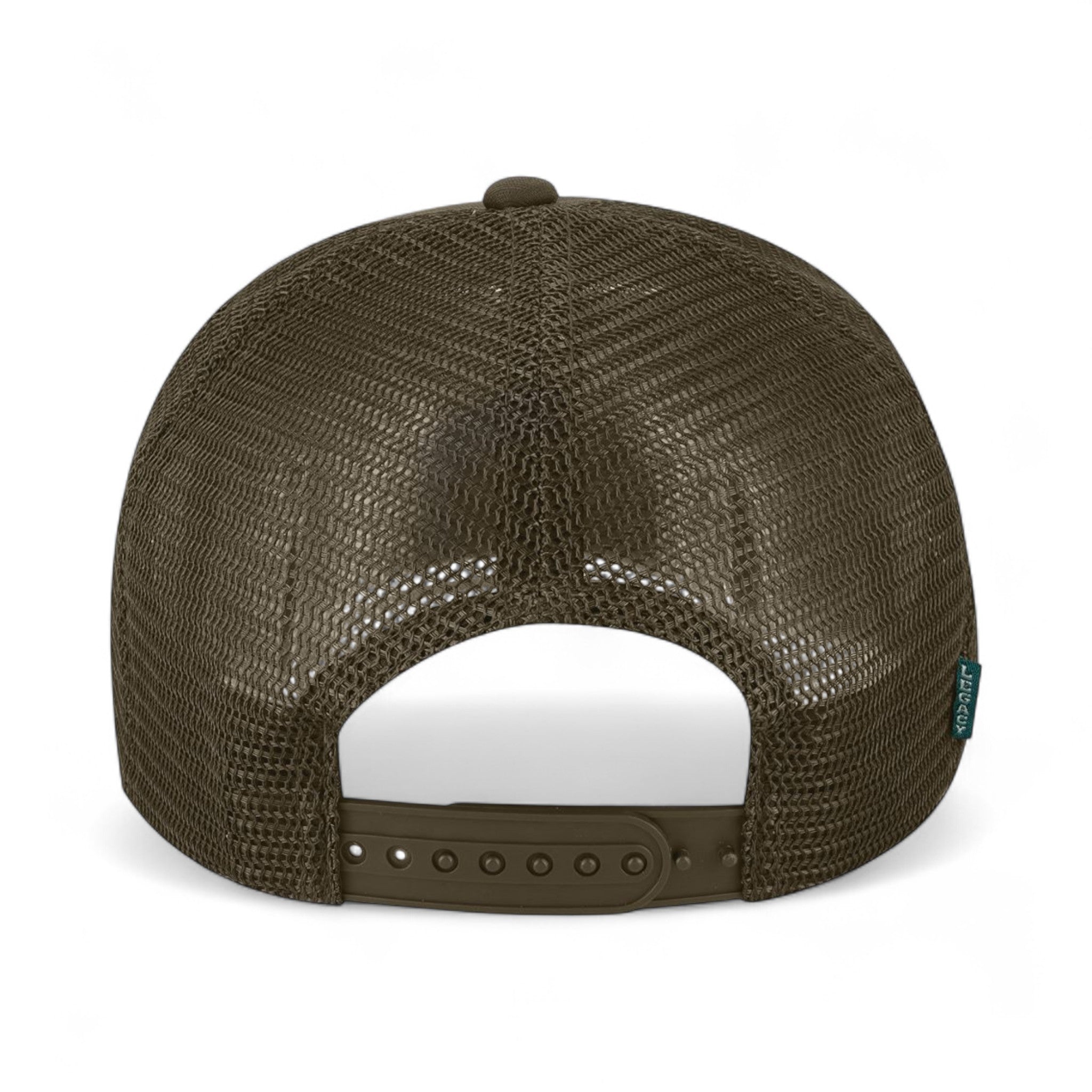 Back view of LEGACY LTA custom hat in brown