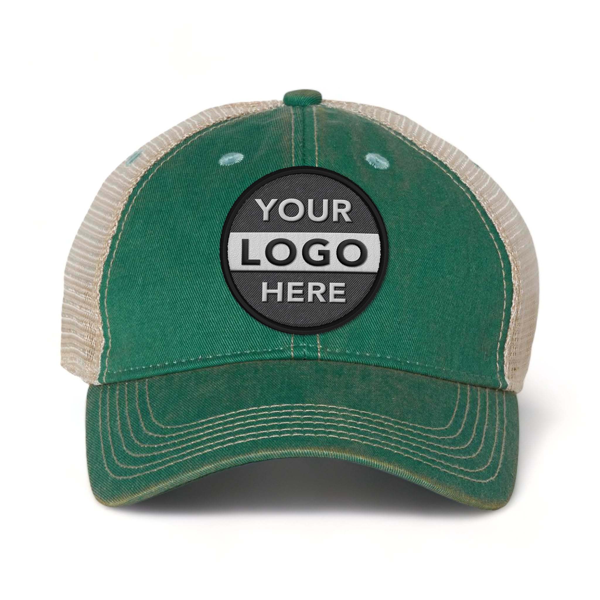 LEGACY OFA custom embroidered patch hat in aqua and khaki
