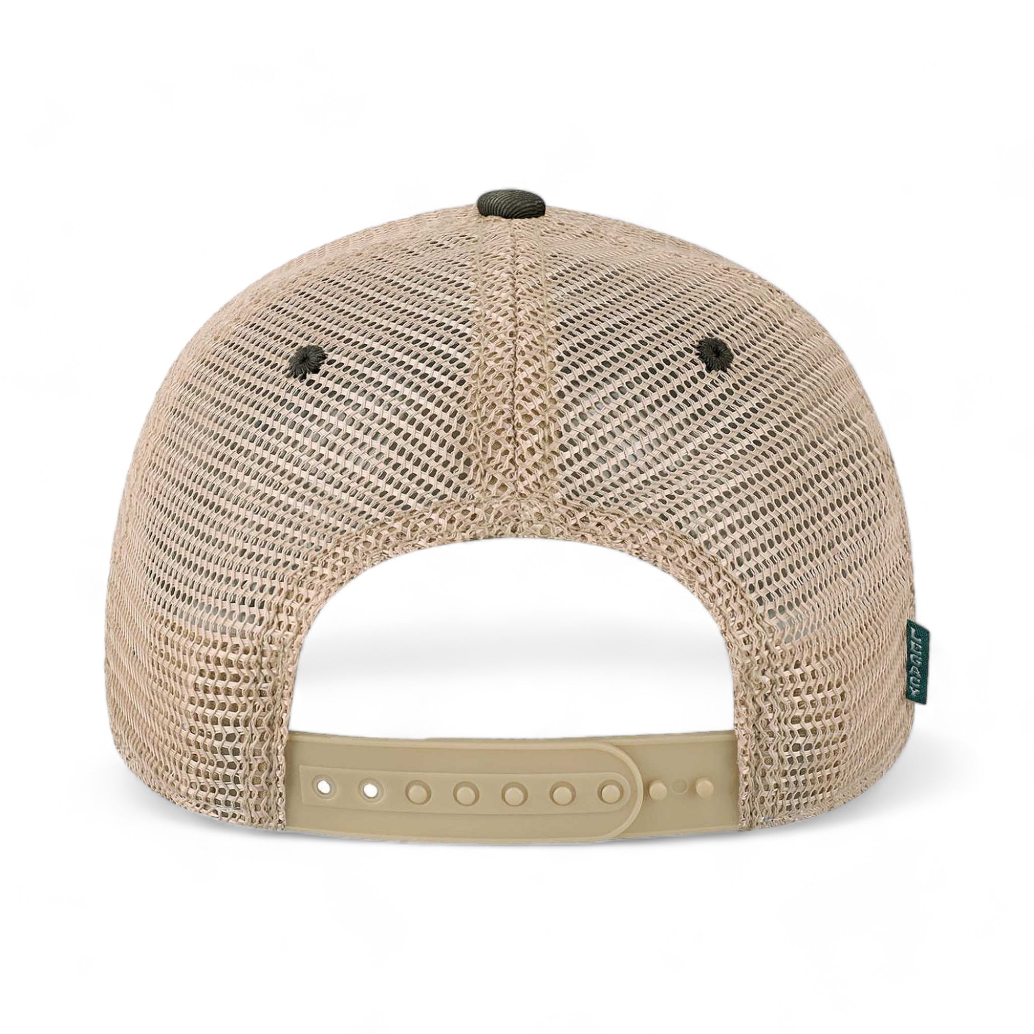 Back view of LEGACY OFAY custom hat in army camo and khaki
