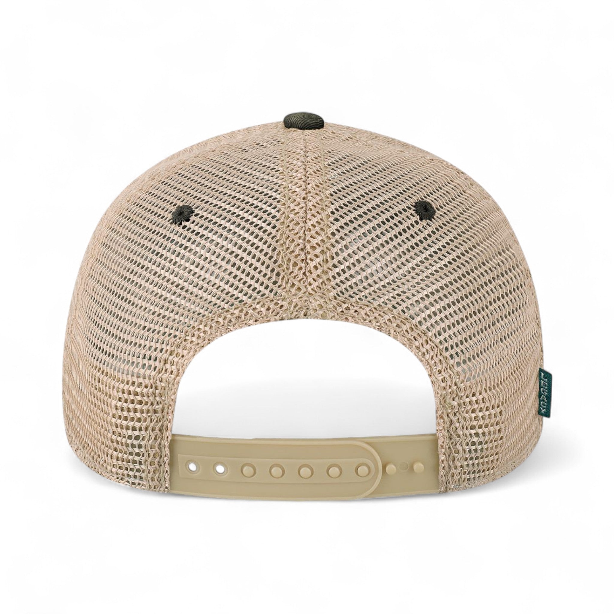 Back view of LEGACY OFA custom hat in army camo and khaki