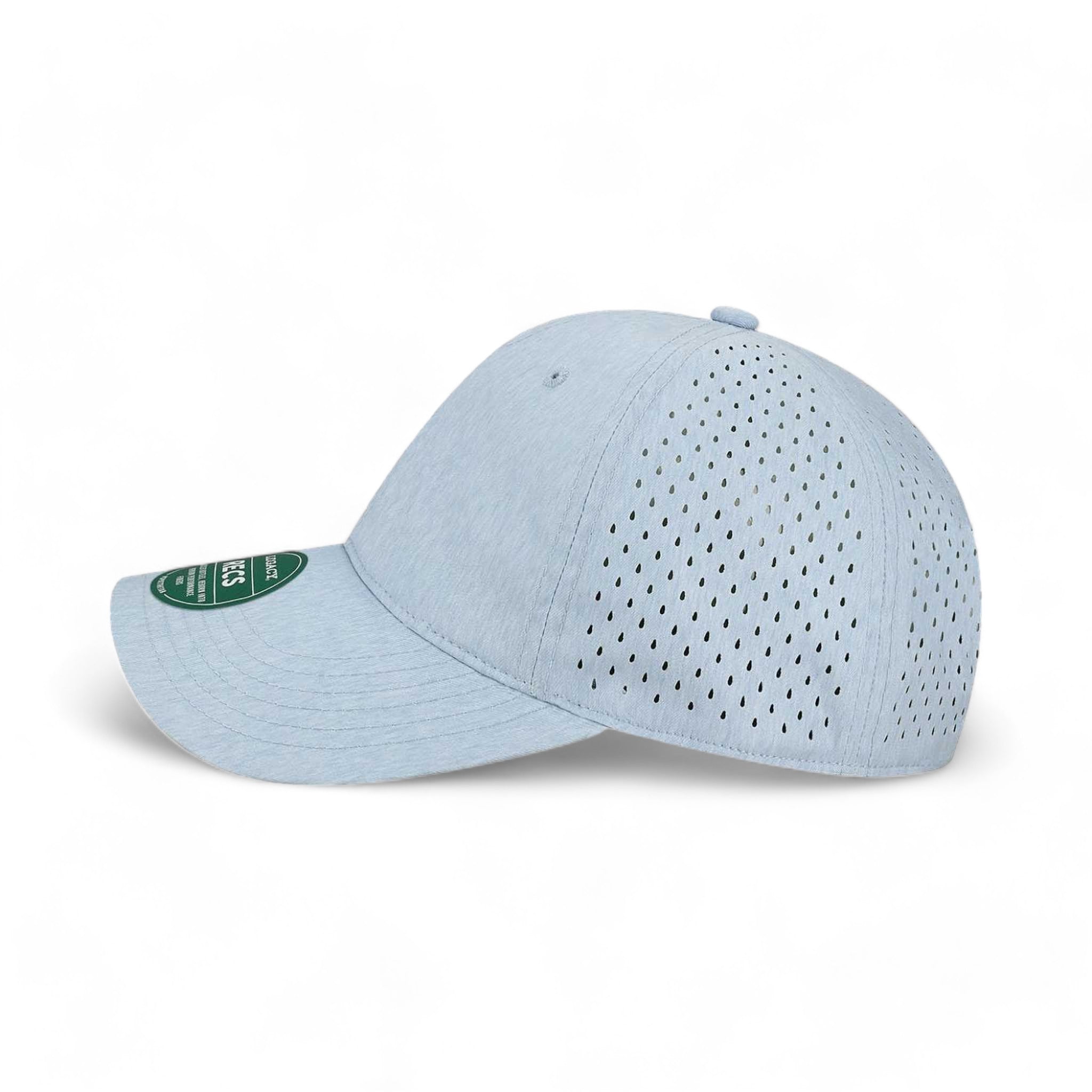 Side view of LEGACY RECS custom hat in eco power blue