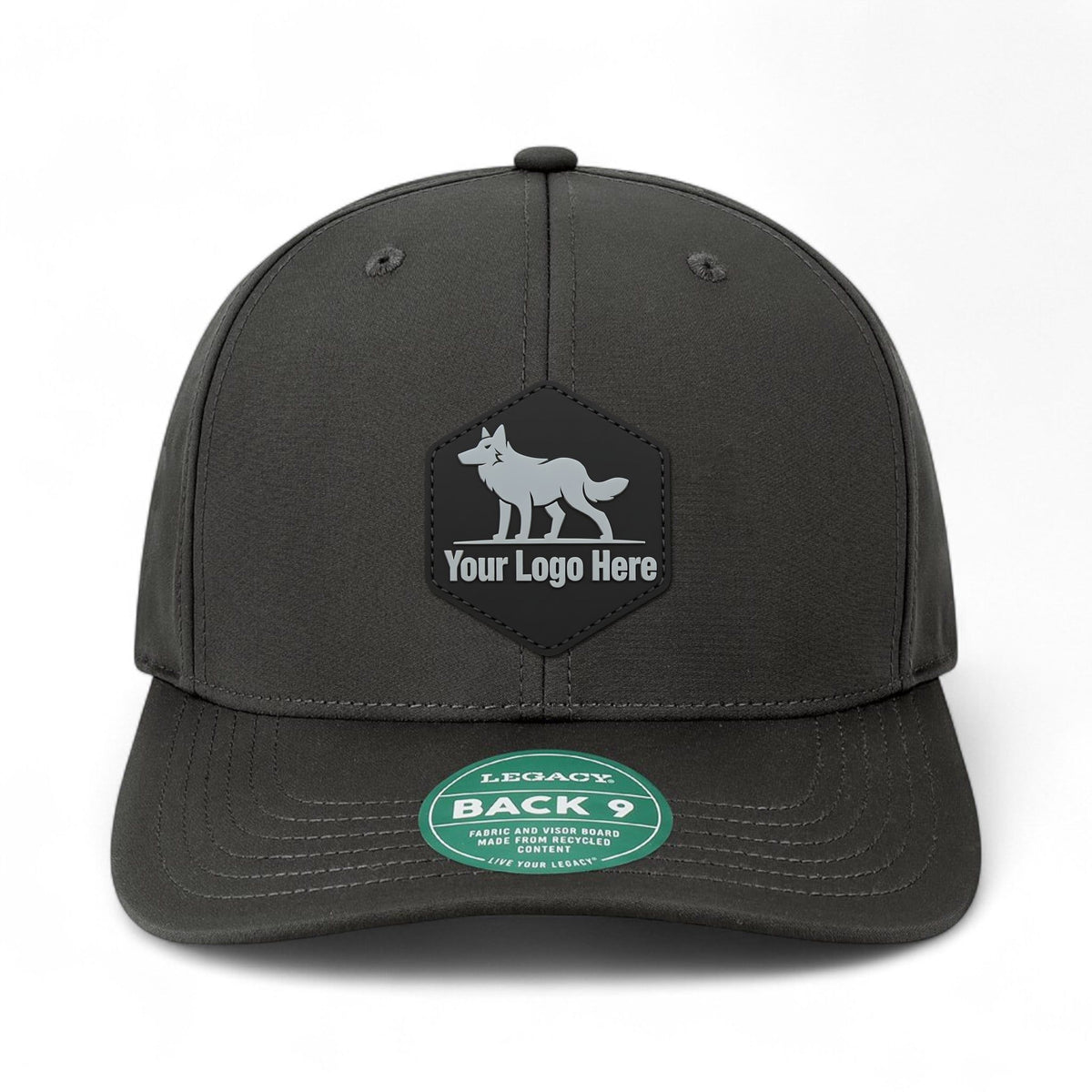 PVC patch preview of Legacy B9A custom hat in black