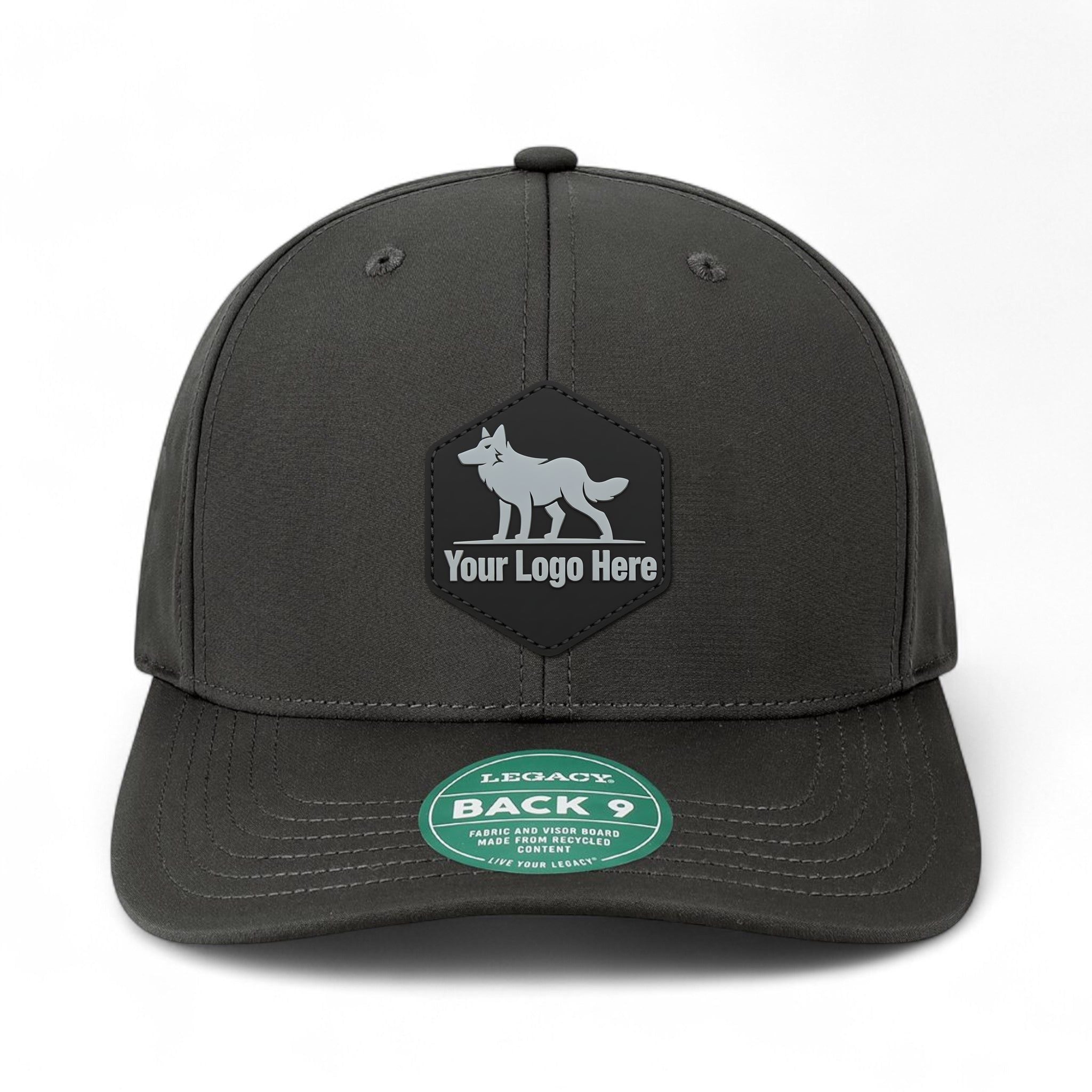 PVC patch preview of Legacy B9A custom hat in black