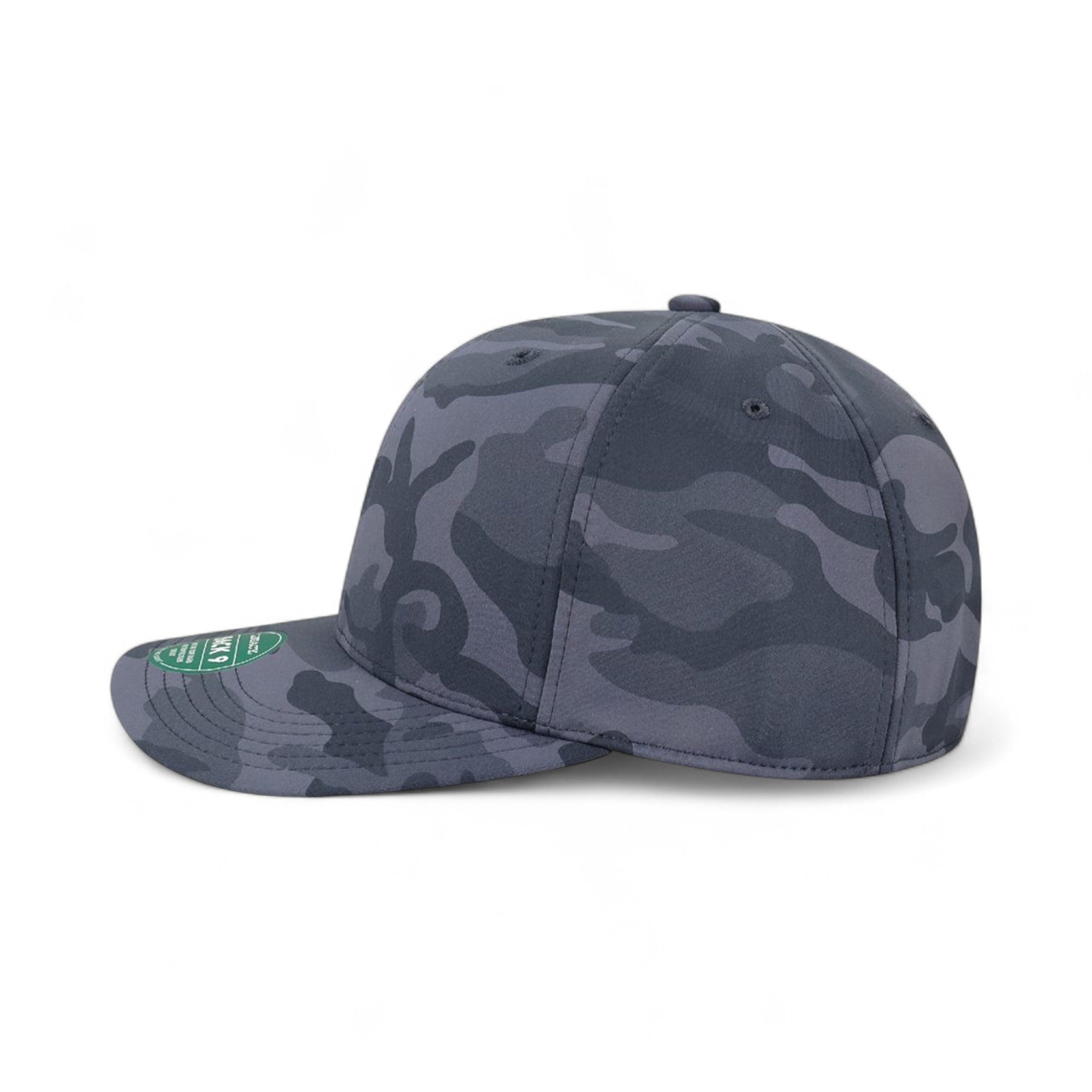 Left side view of Legacy B9A custom hat in midnight camo