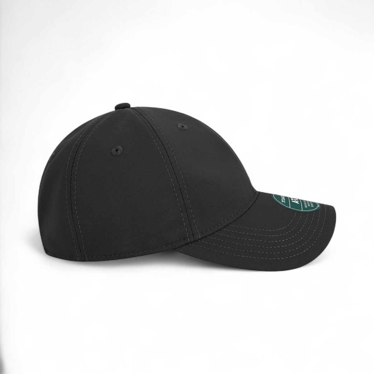 Right side view of Legacy CFA custom hat in black