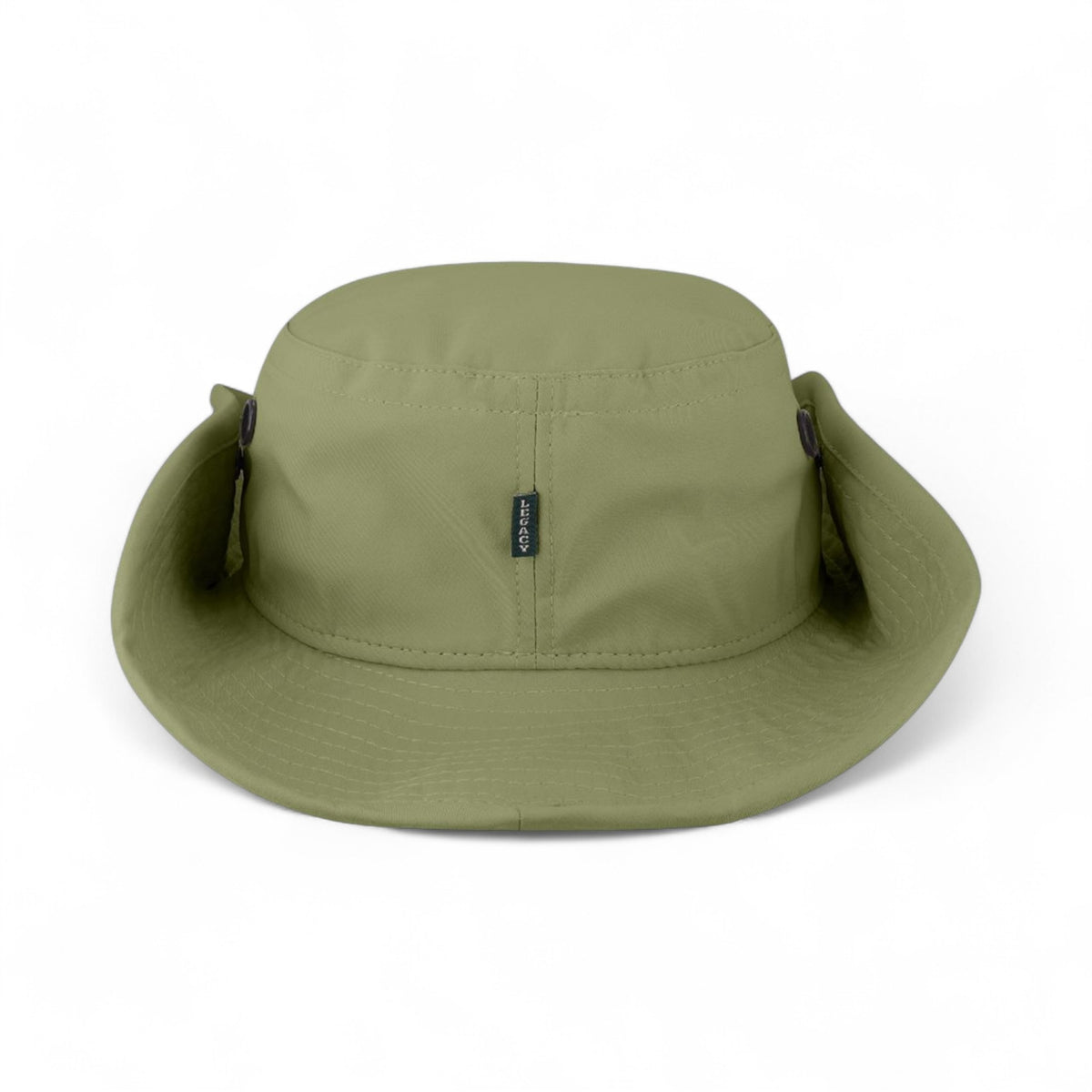 Back view of Legacy CFB custom hat in moss green
