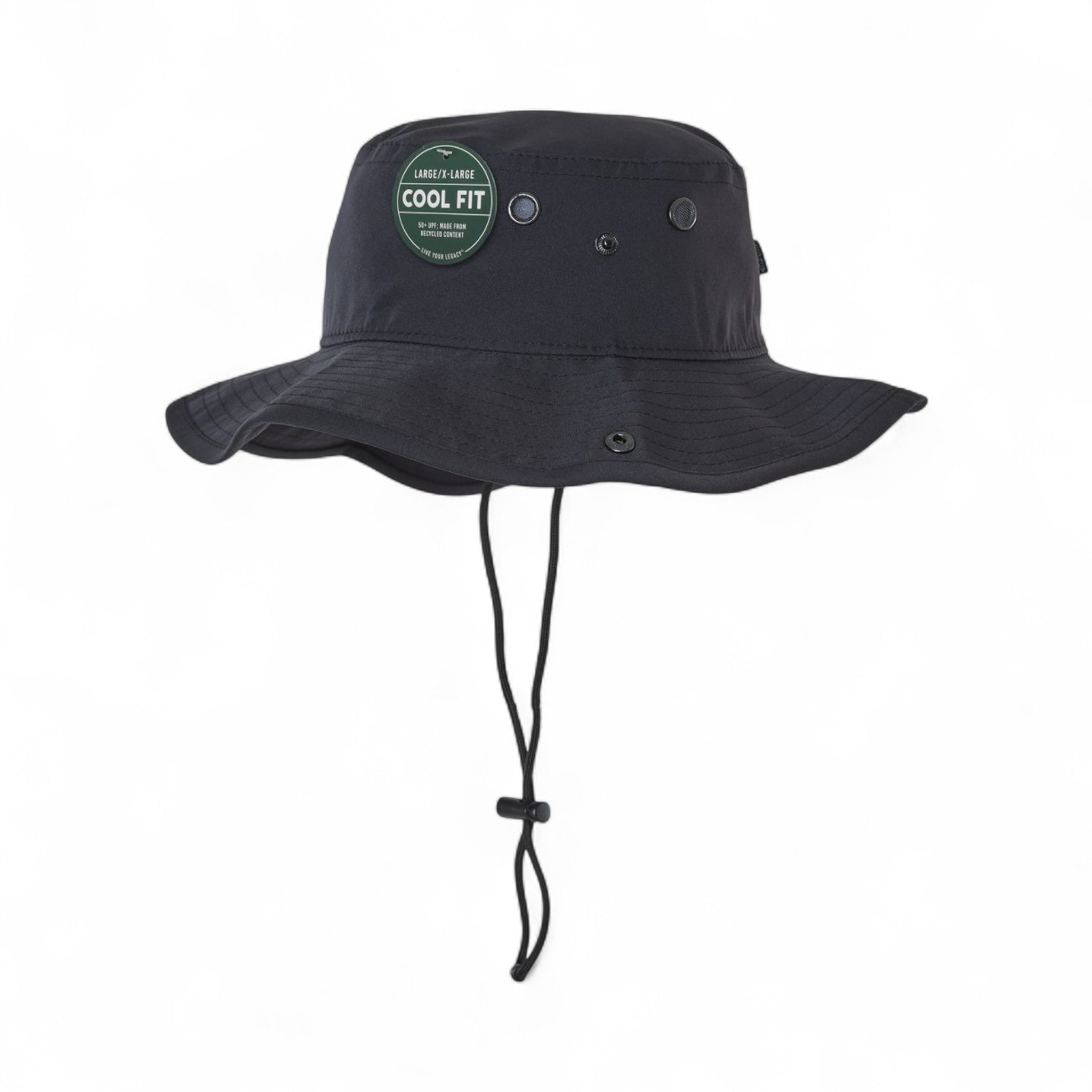 Left side view of Legacy CFB custom hat in black