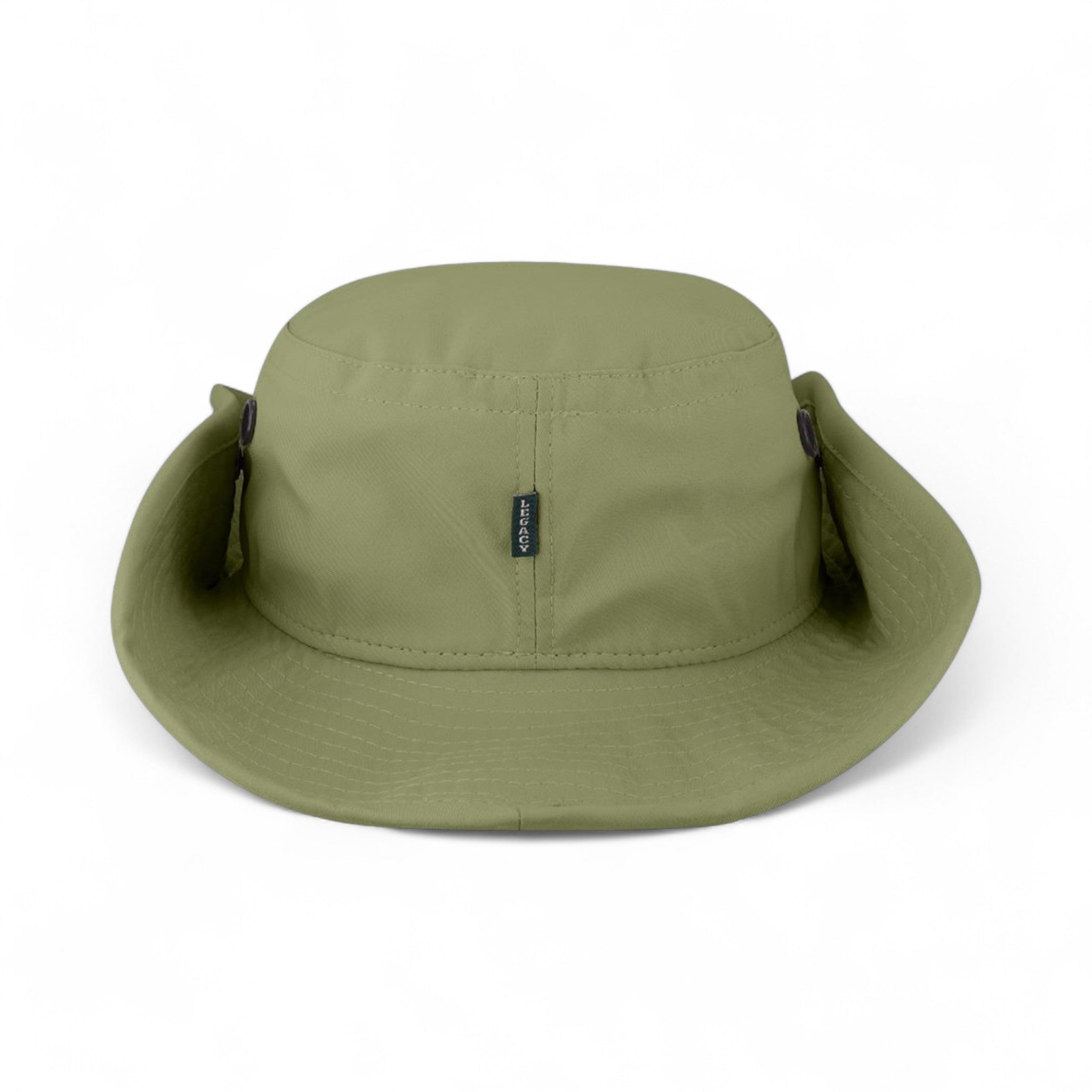 Back view of Legacy CFB custom hat in moss green
