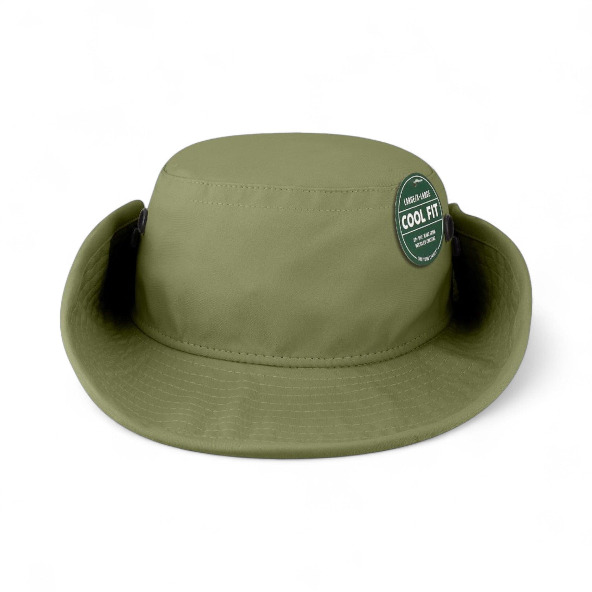 Front view of Legacy CFB custom hat in moss green
