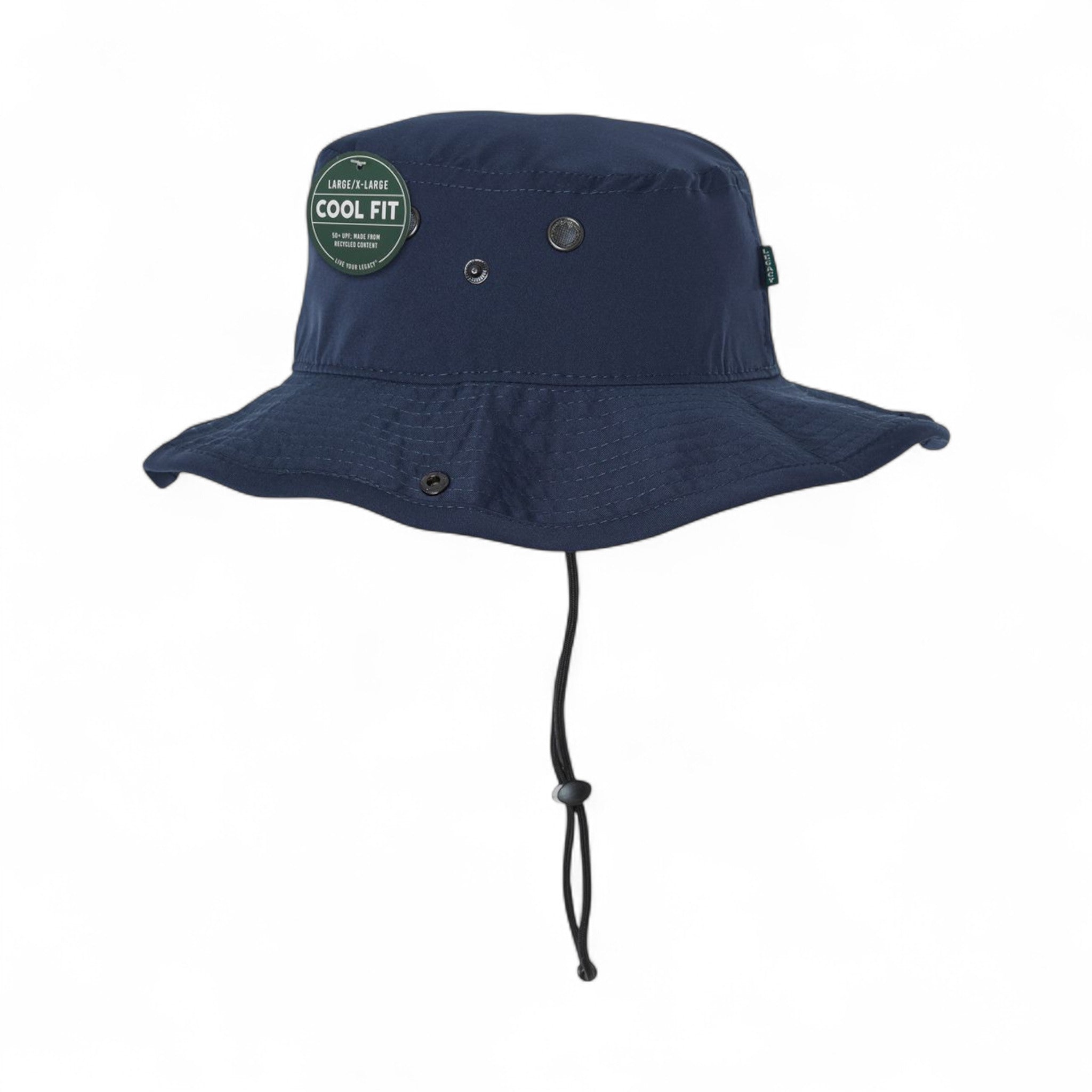 Left side view of Legacy CFB custom hat in navy