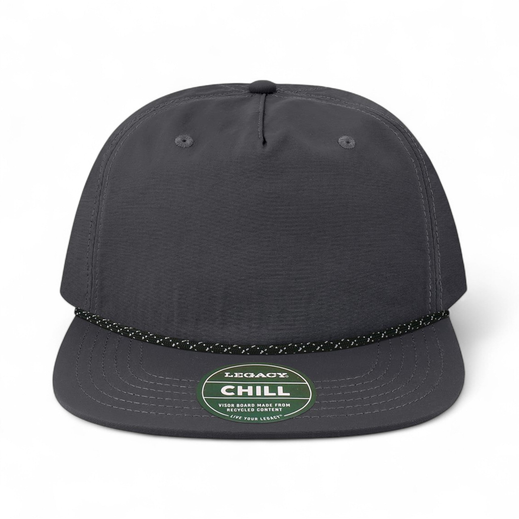 Front view of Legacy CHILL custom hat in black