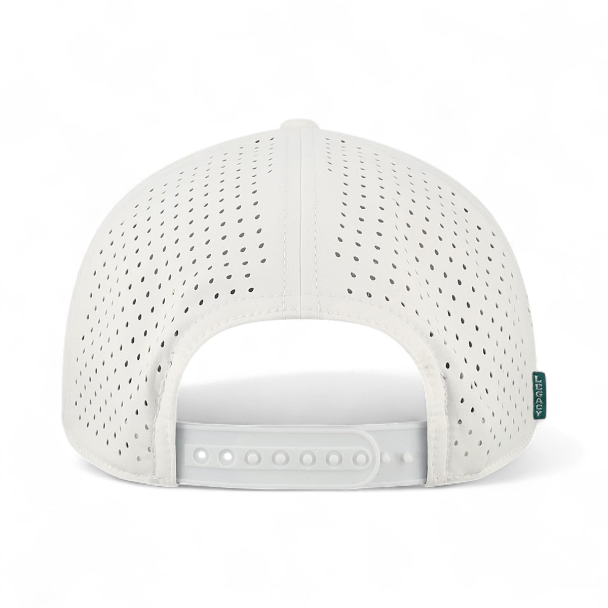 Back view of Legacy CUT custom hat in white
