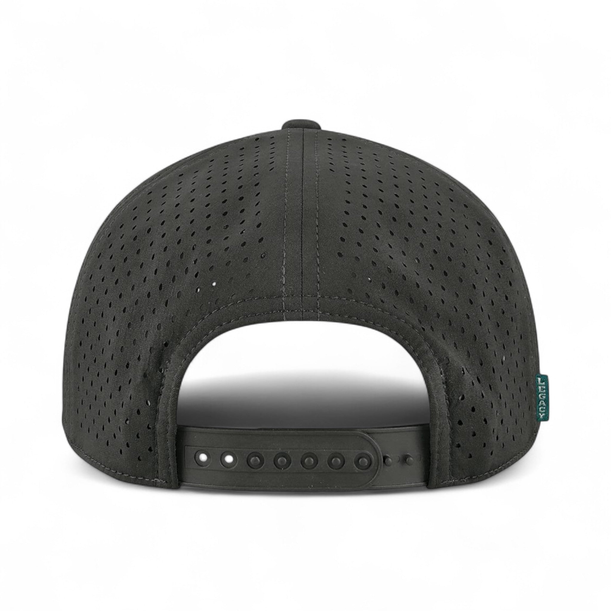 Back view of Legacy CUT custom hat in black