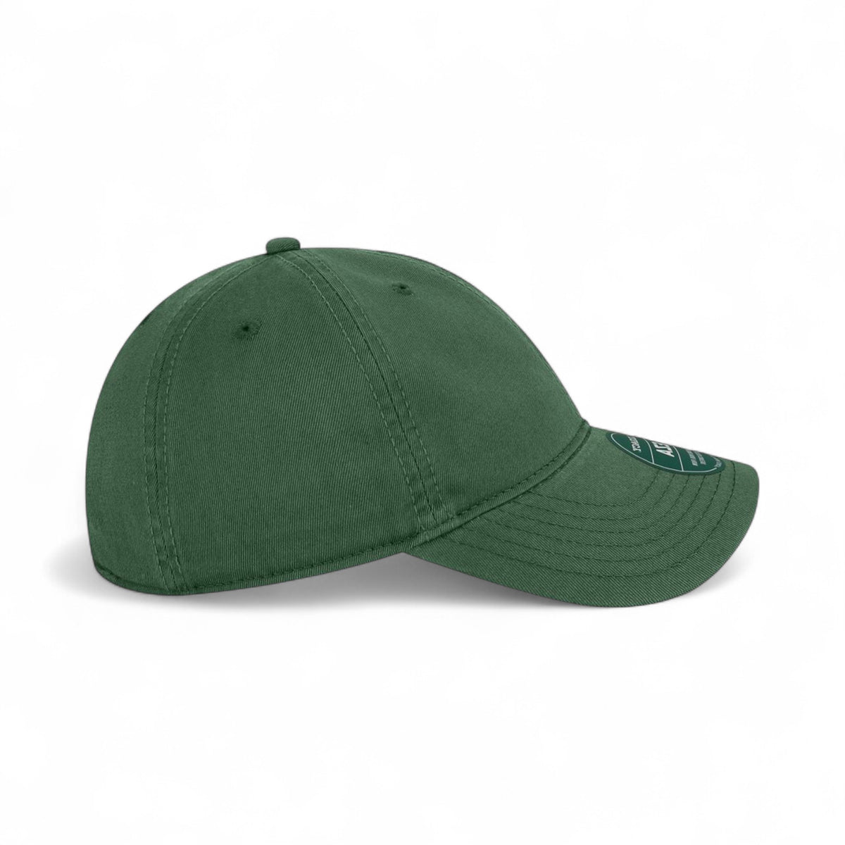 Right side view of Legacy EZA custom hat in dark green