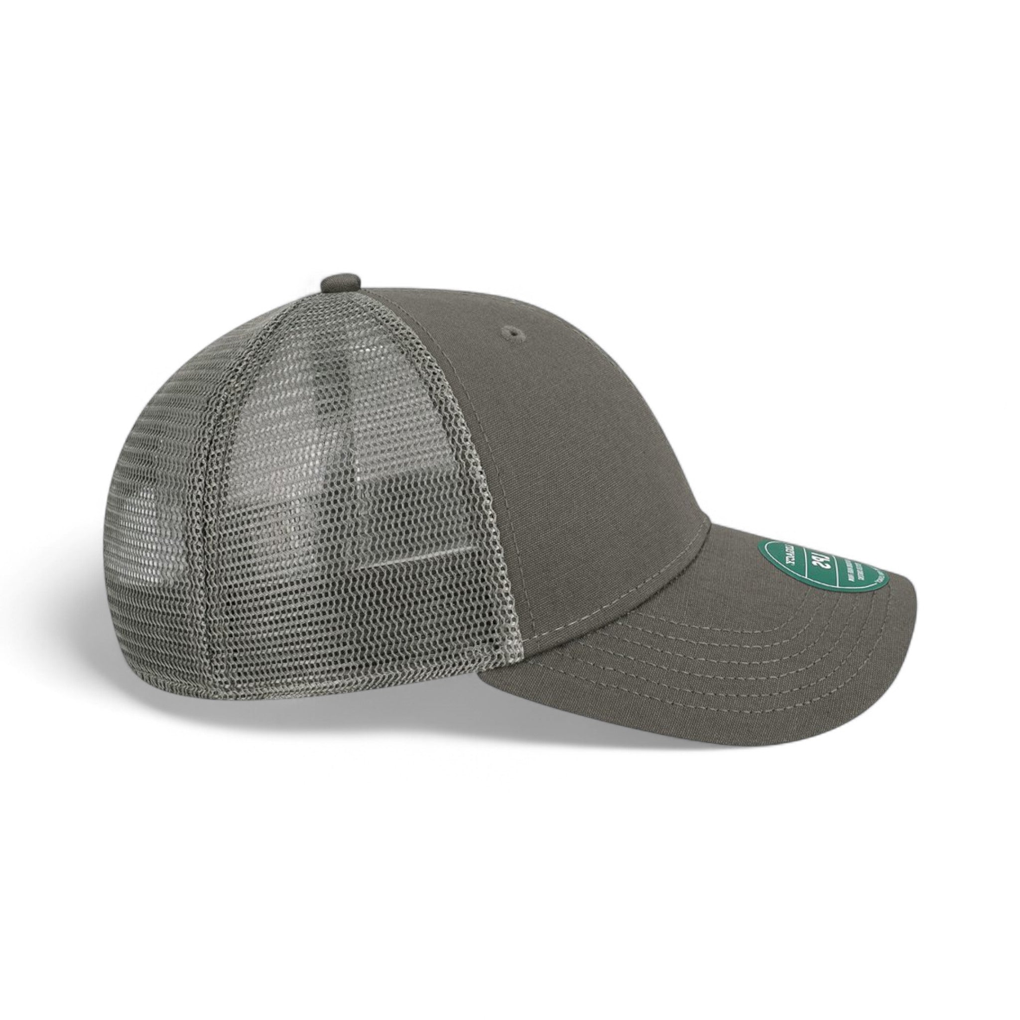 Right side view of Legacy LPS custom hat in dark grey and dark grey