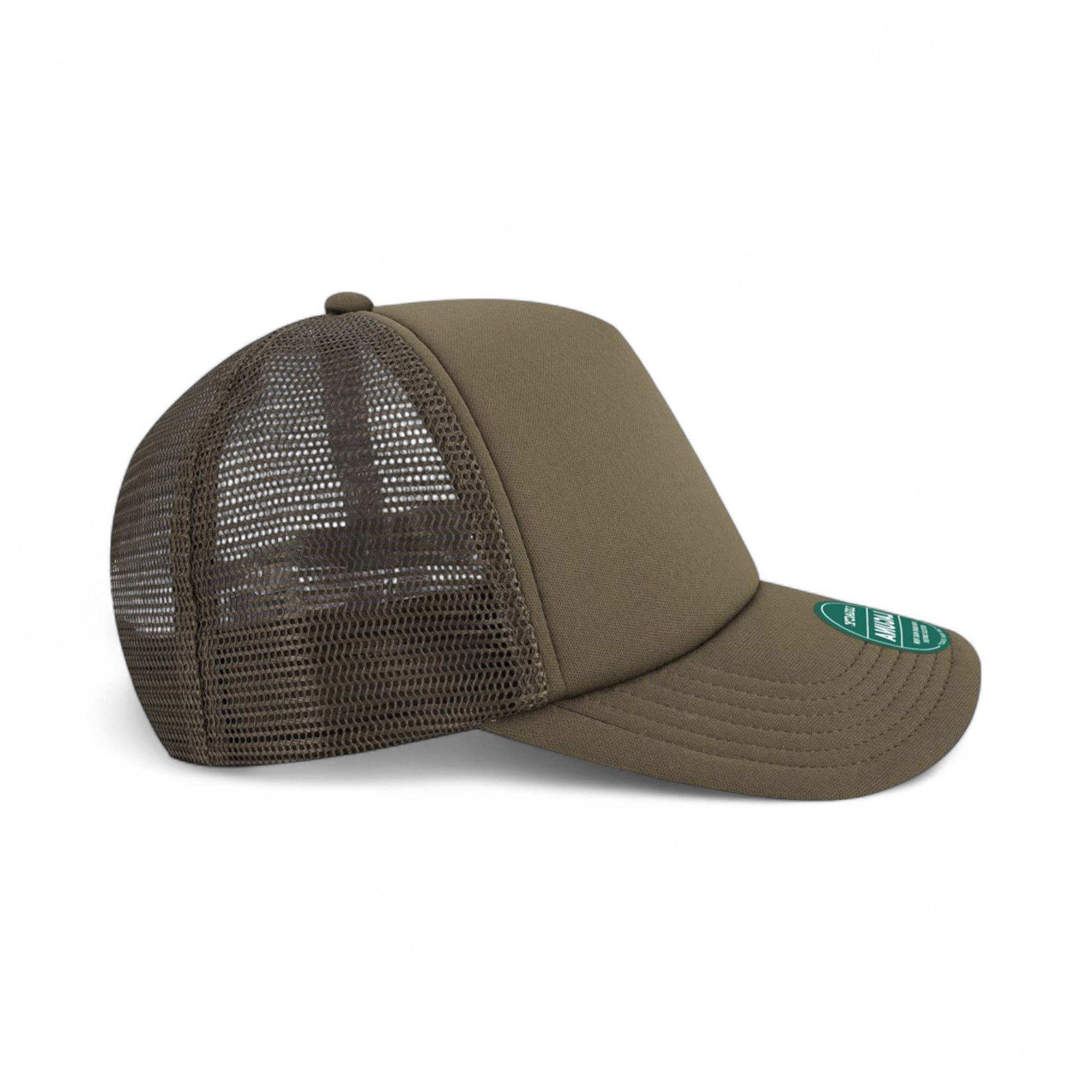 Right side view of Legacy LTA custom hat in brown