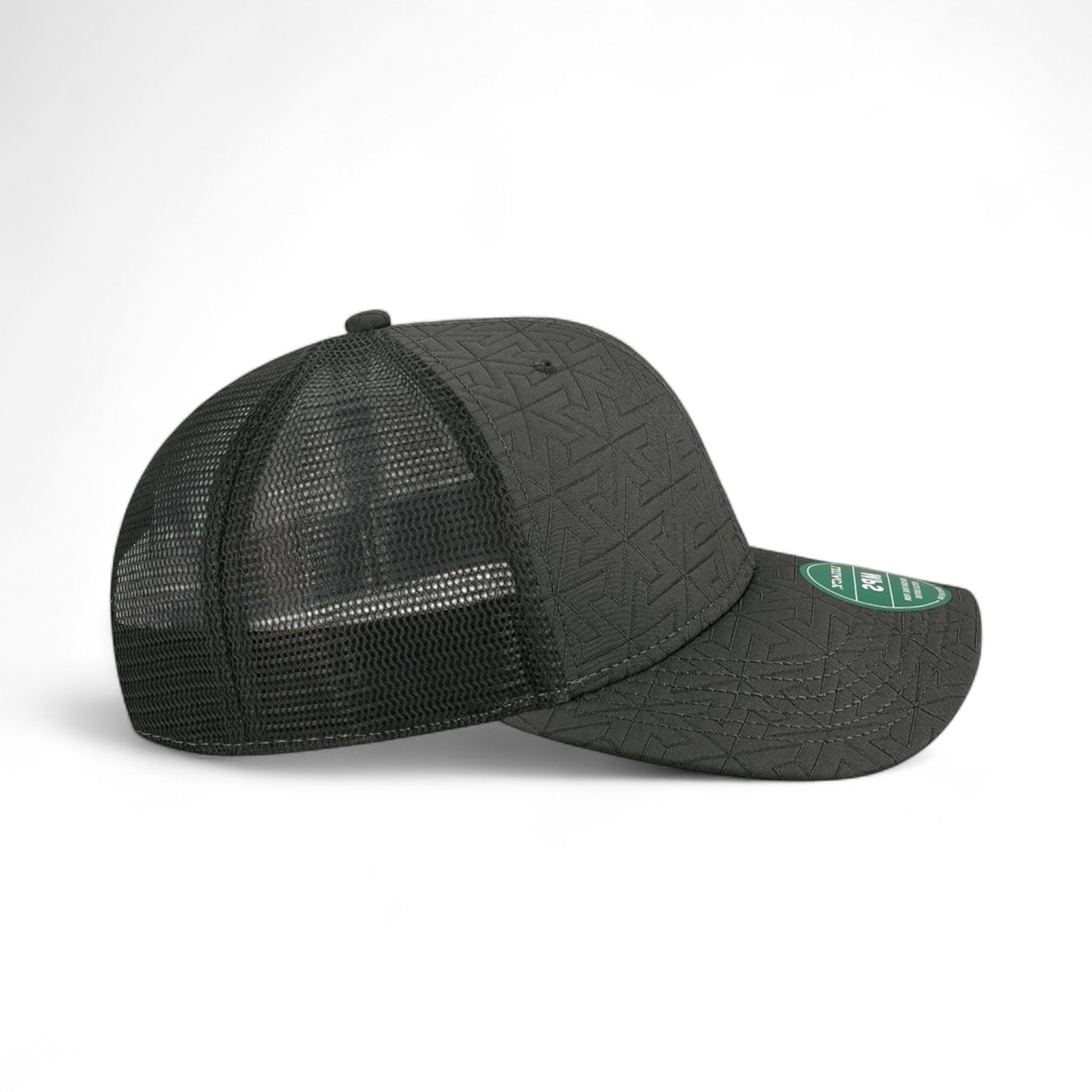 Right side view of Legacy MPS custom hat in black z - quilted